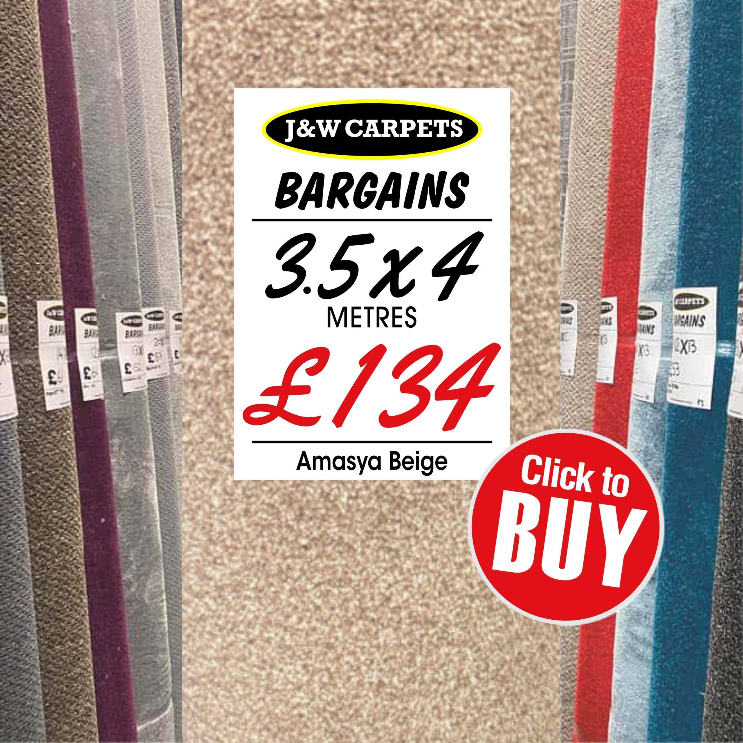 Amasya Beige – 3.5x4m – Carpet Roll End