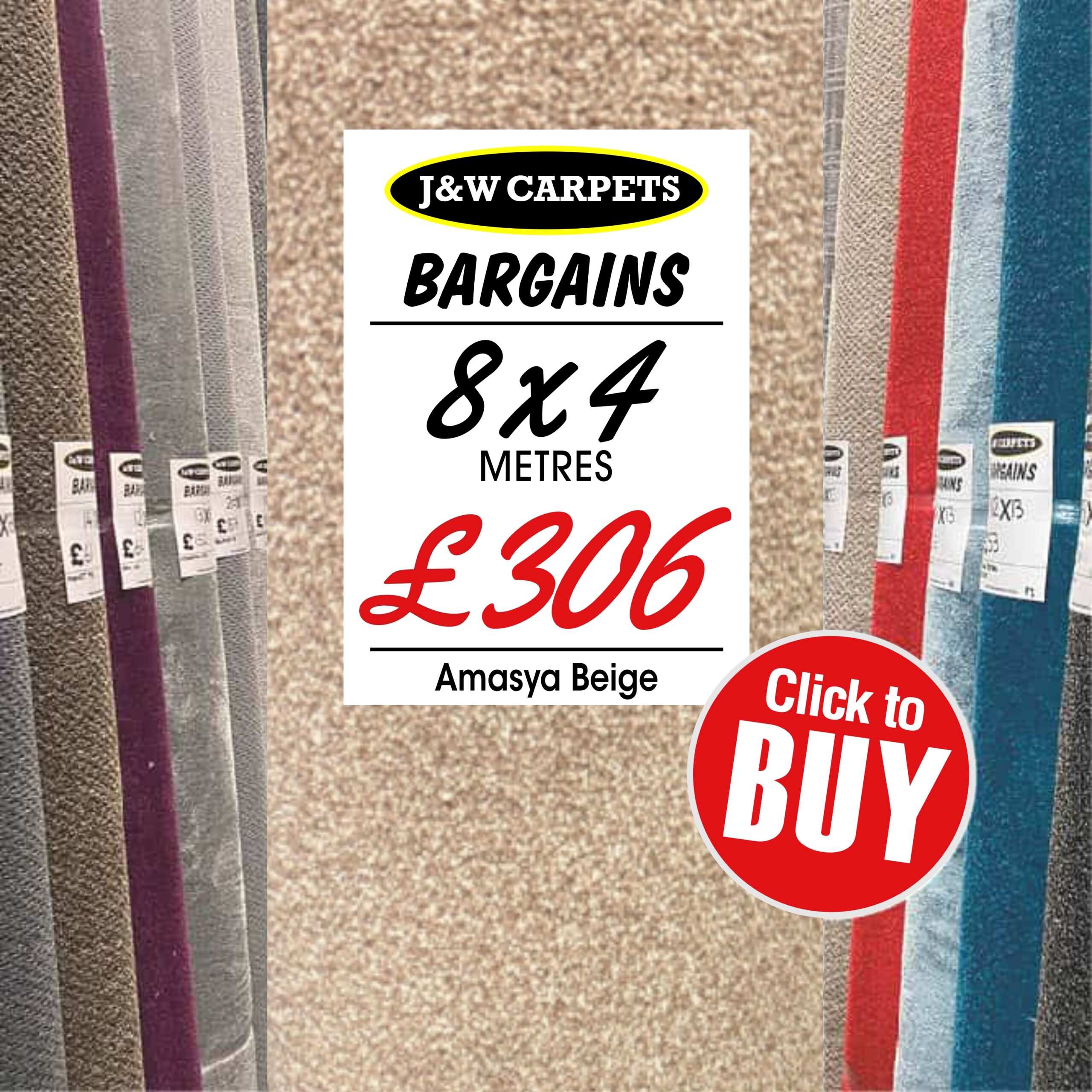 Amasya Beige – 8x4m – Carpet Roll End