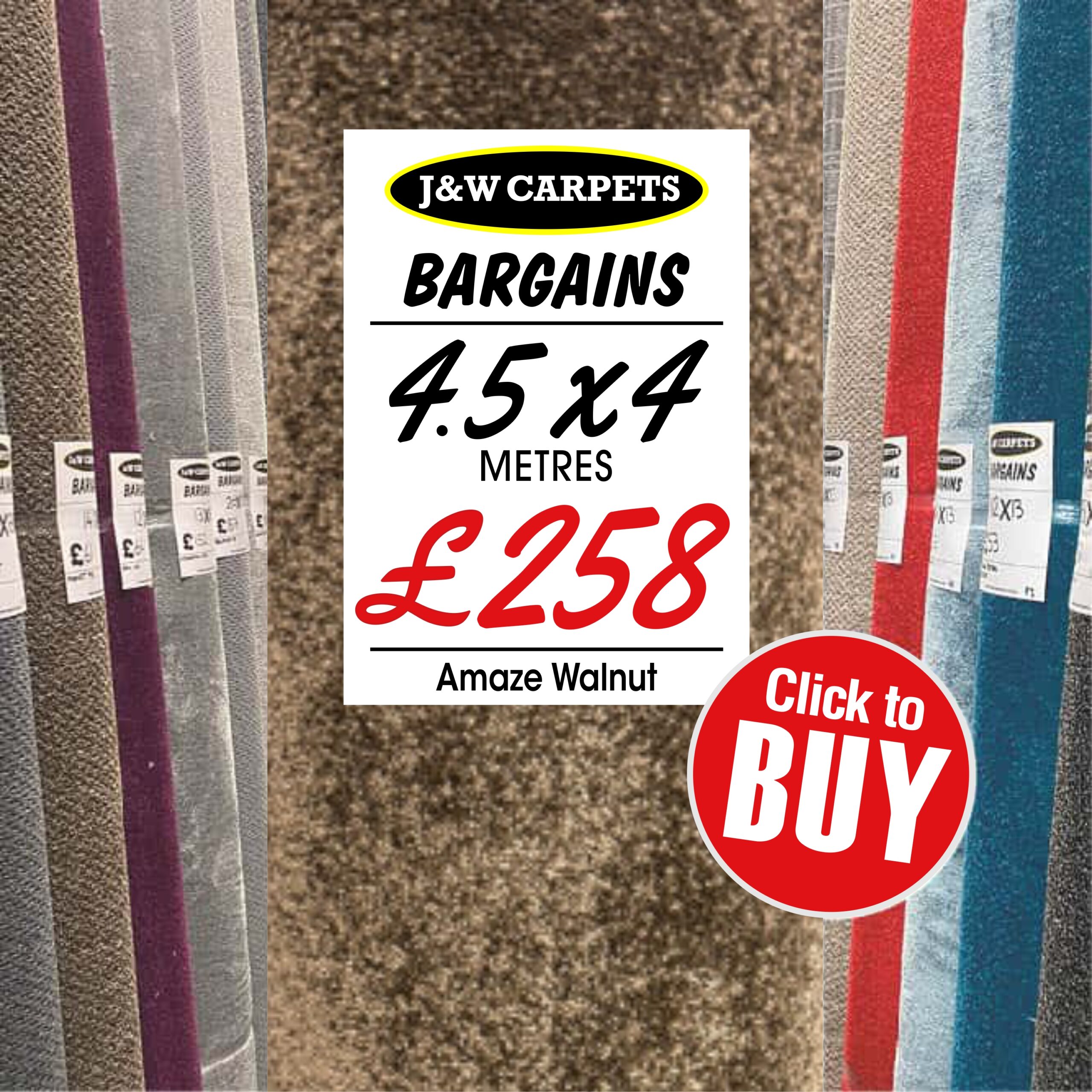Amaze Walnut – 4.5x4m – Carpet Roll End