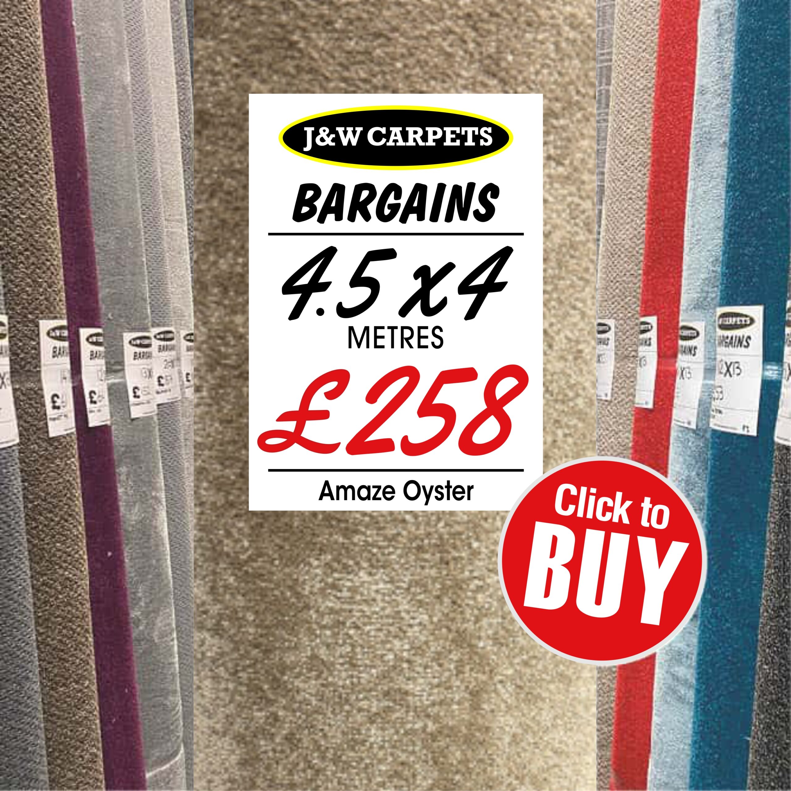 Amaze Oyster – 4.5x4m – Carpet Roll End