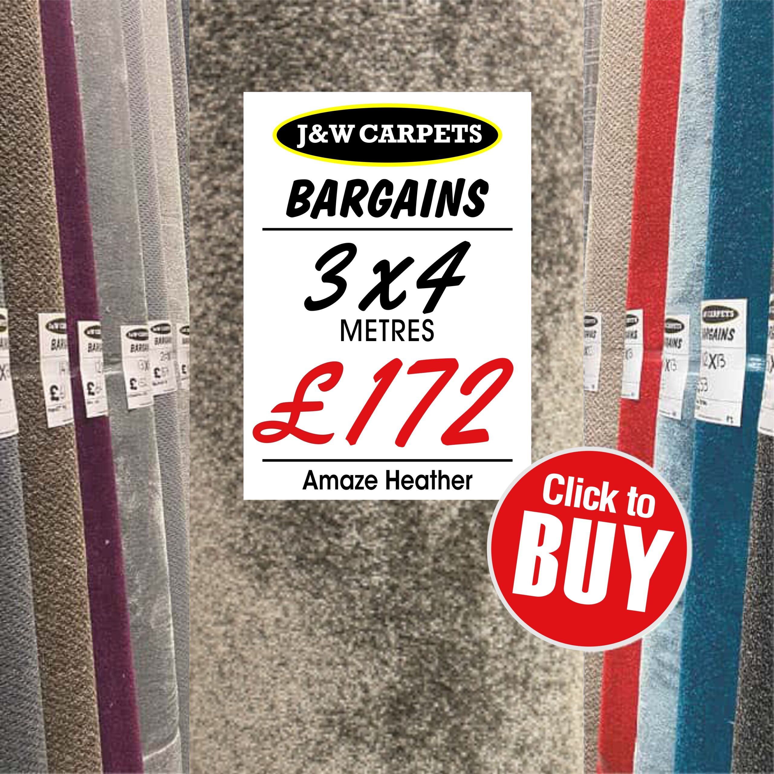 Amaze Heather – 3x4m – Carpet Roll End