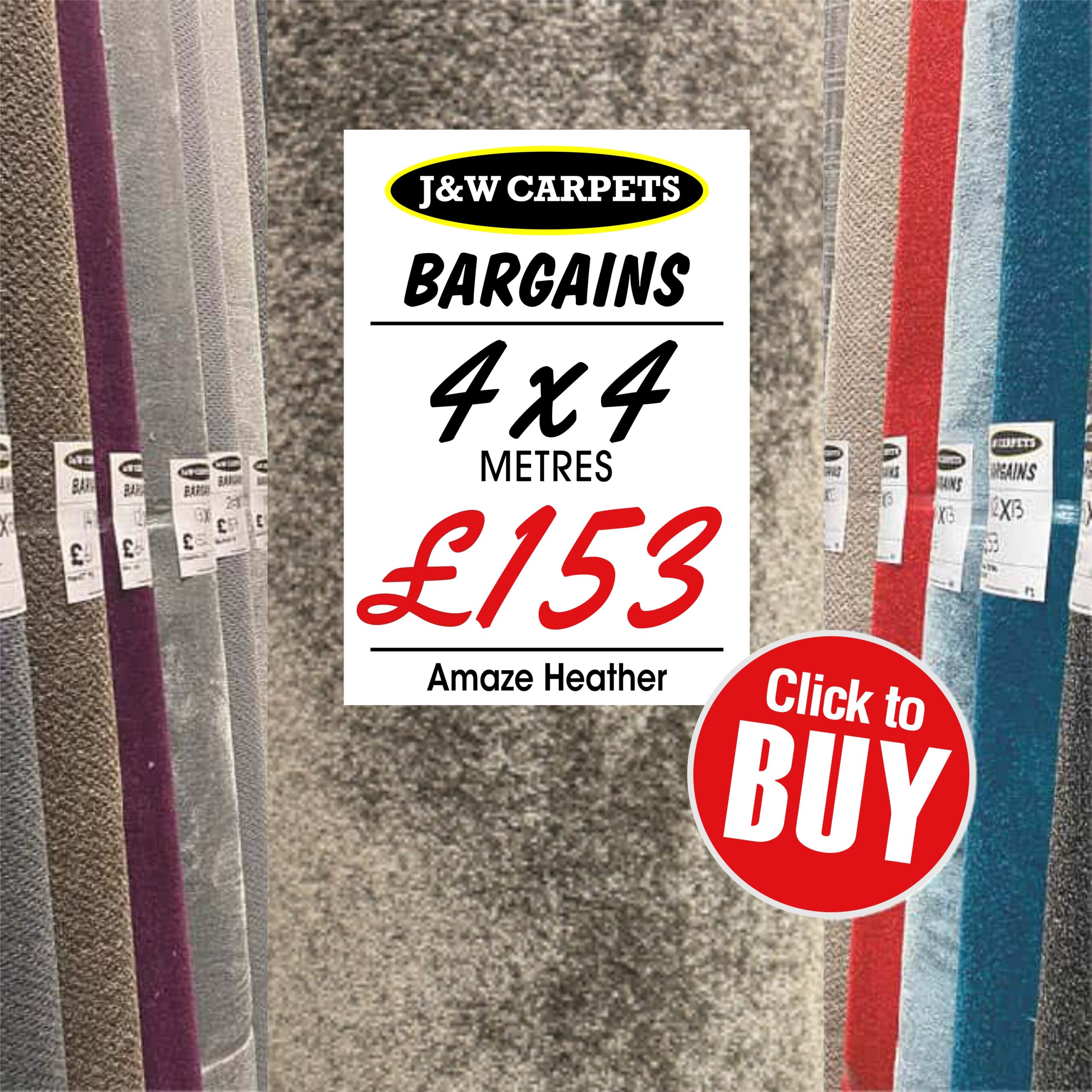 Amaze Heather – 4x4m – Carpet Roll End