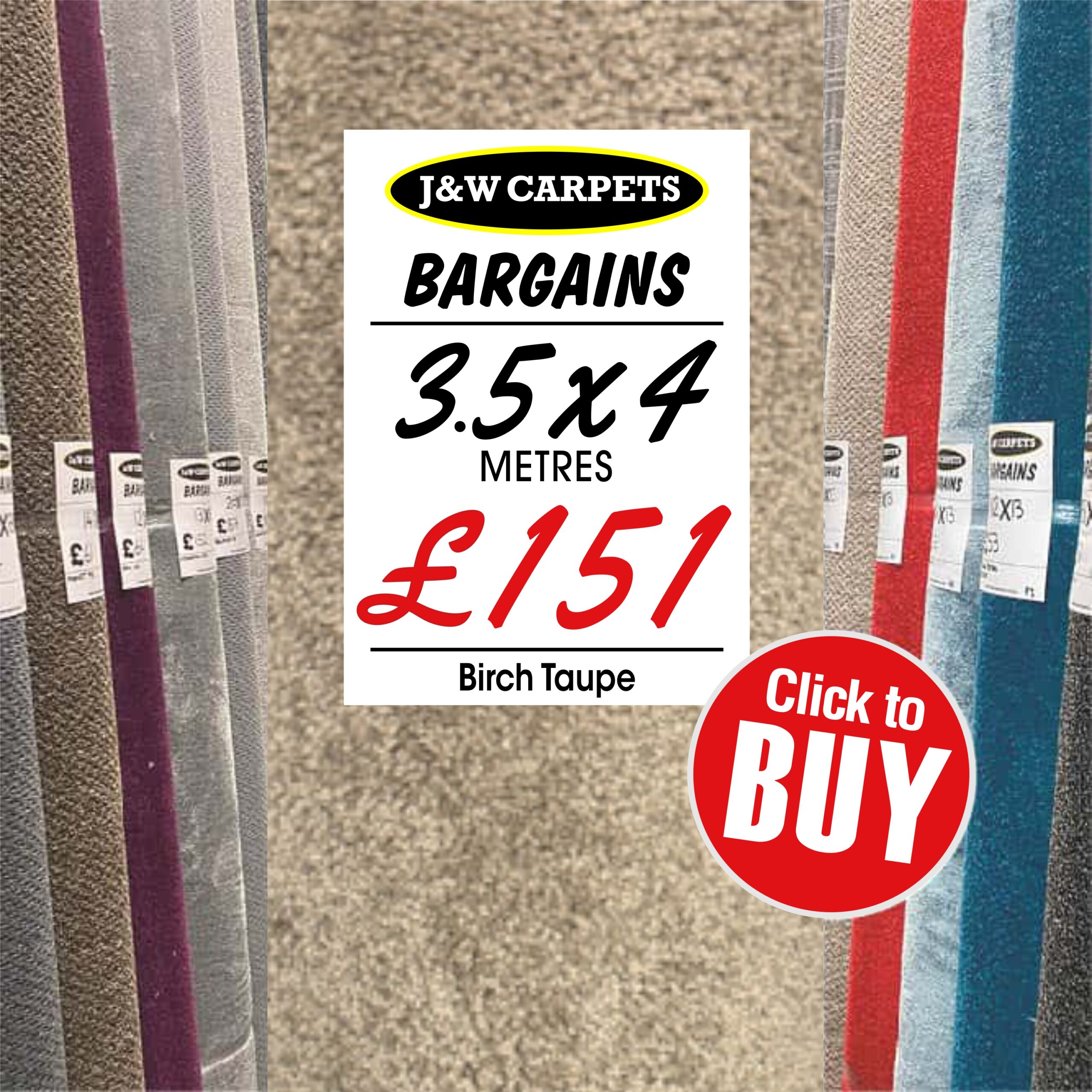 Birch Taupe – 3.5x4m – Carpet Roll End