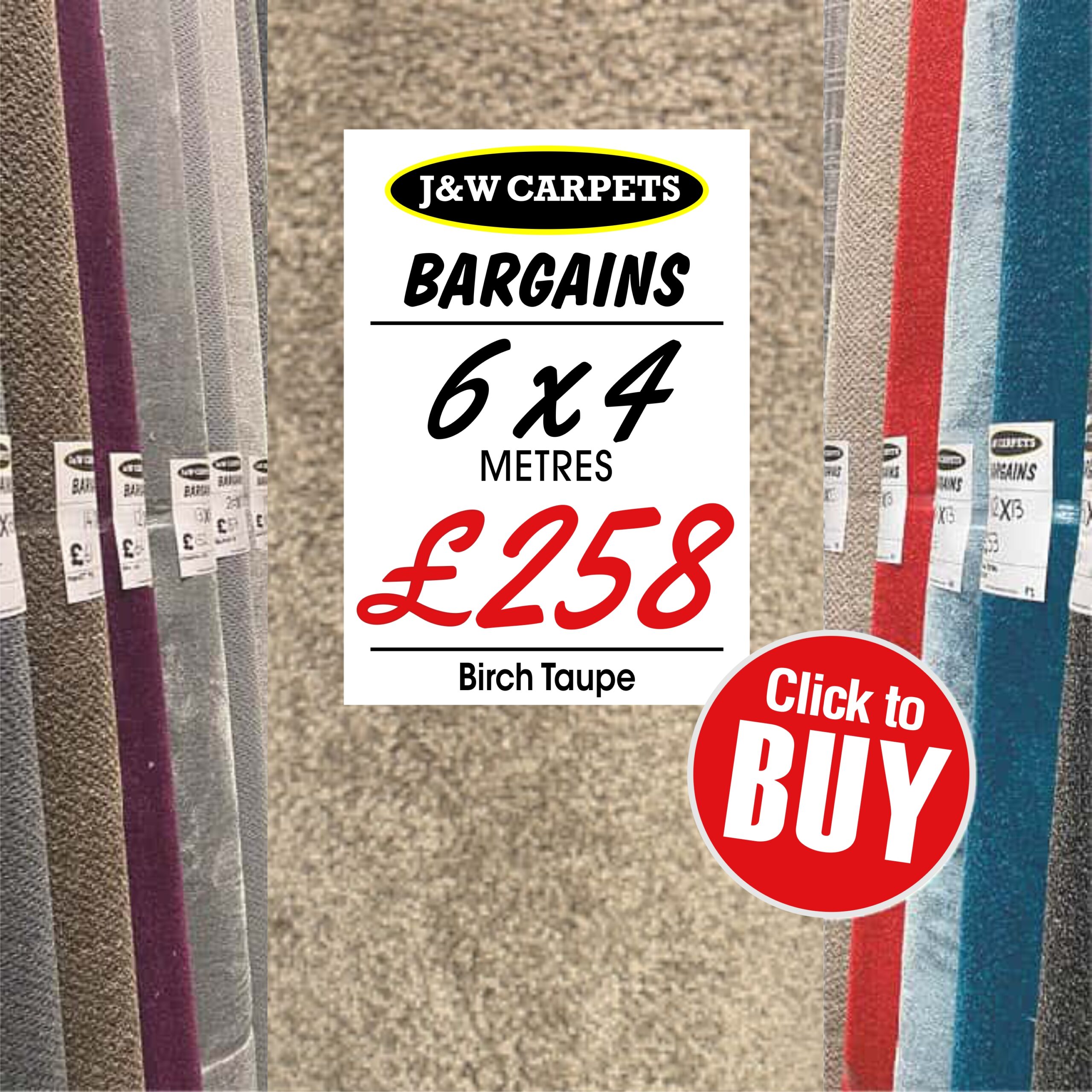Birch Taupe – 6x4m – Carpet Roll End
