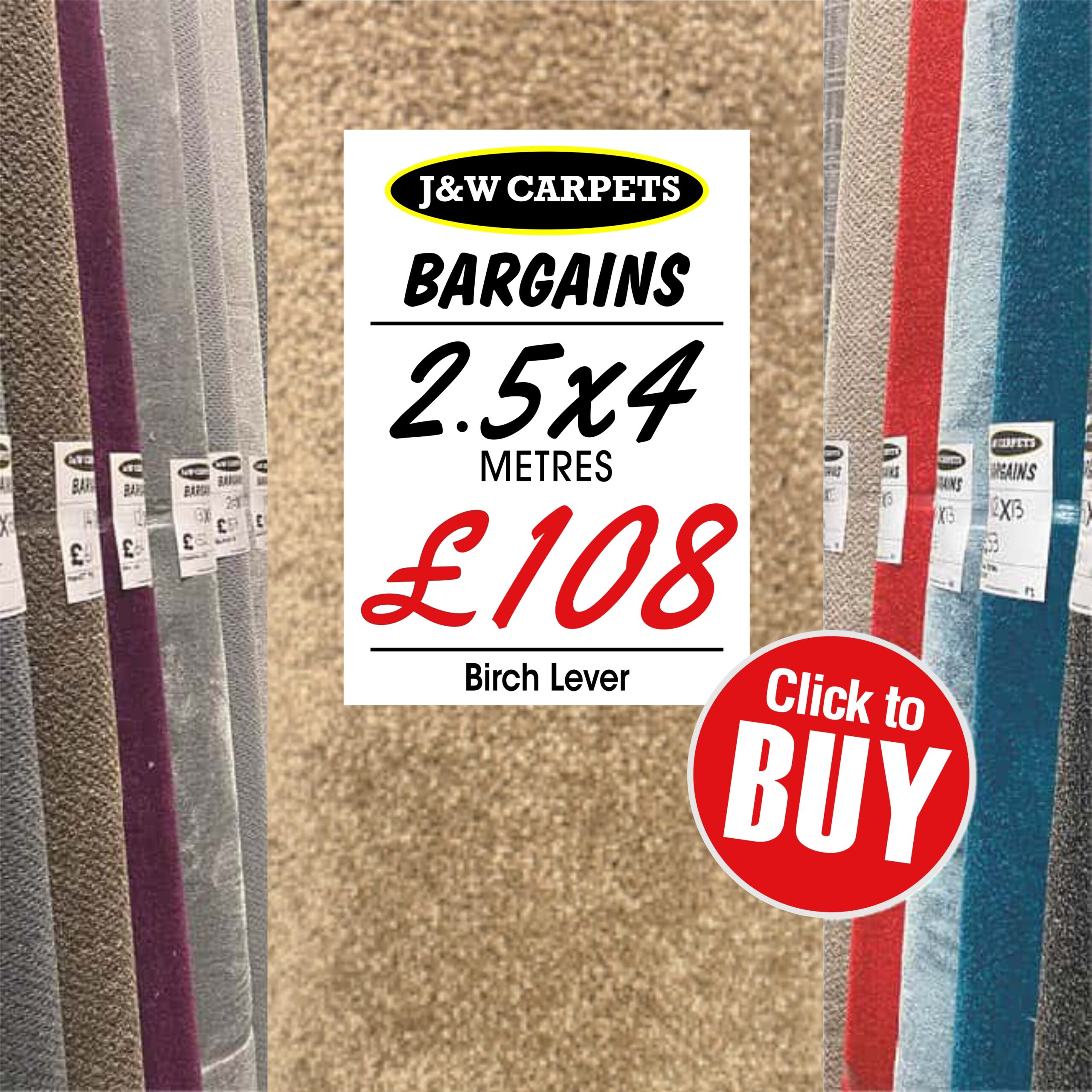 Birch Lever – 2.5x4m – Carpet Roll End