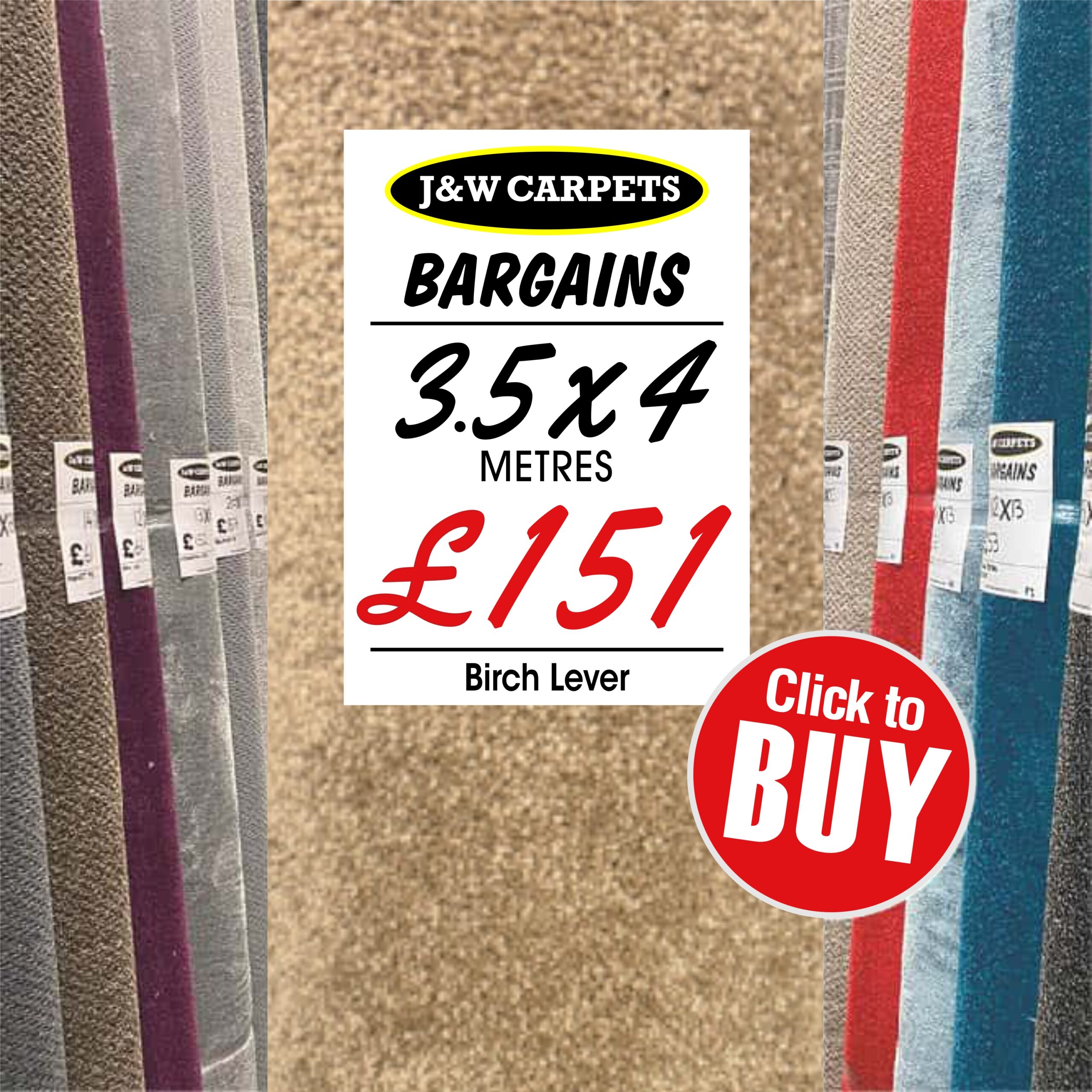 Birch Lever – 3.5x4m – Carpet Roll End