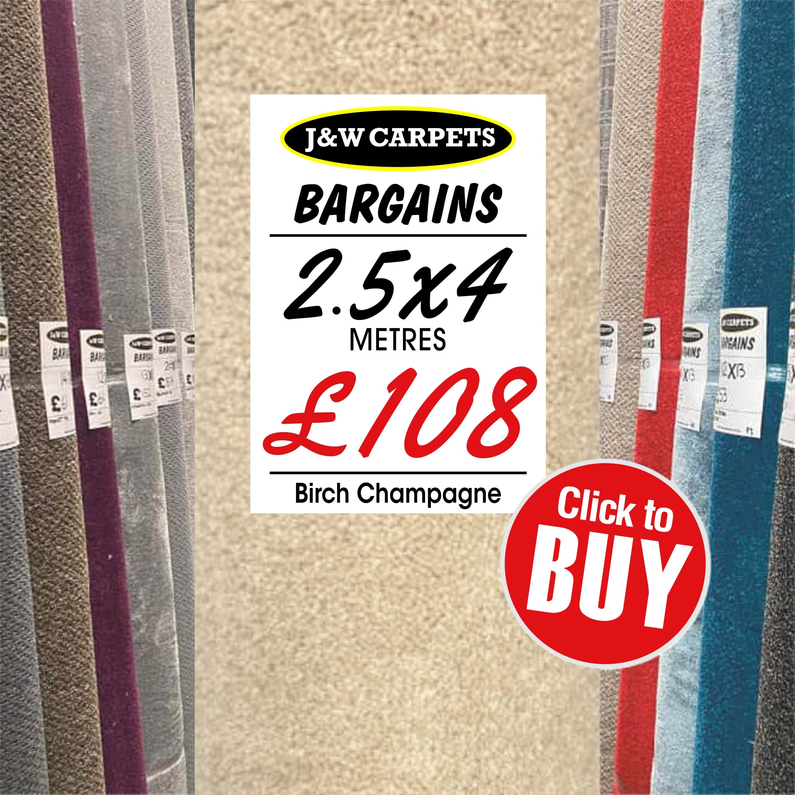 Birch Champagne – 2.5x4m – Carpet Roll End