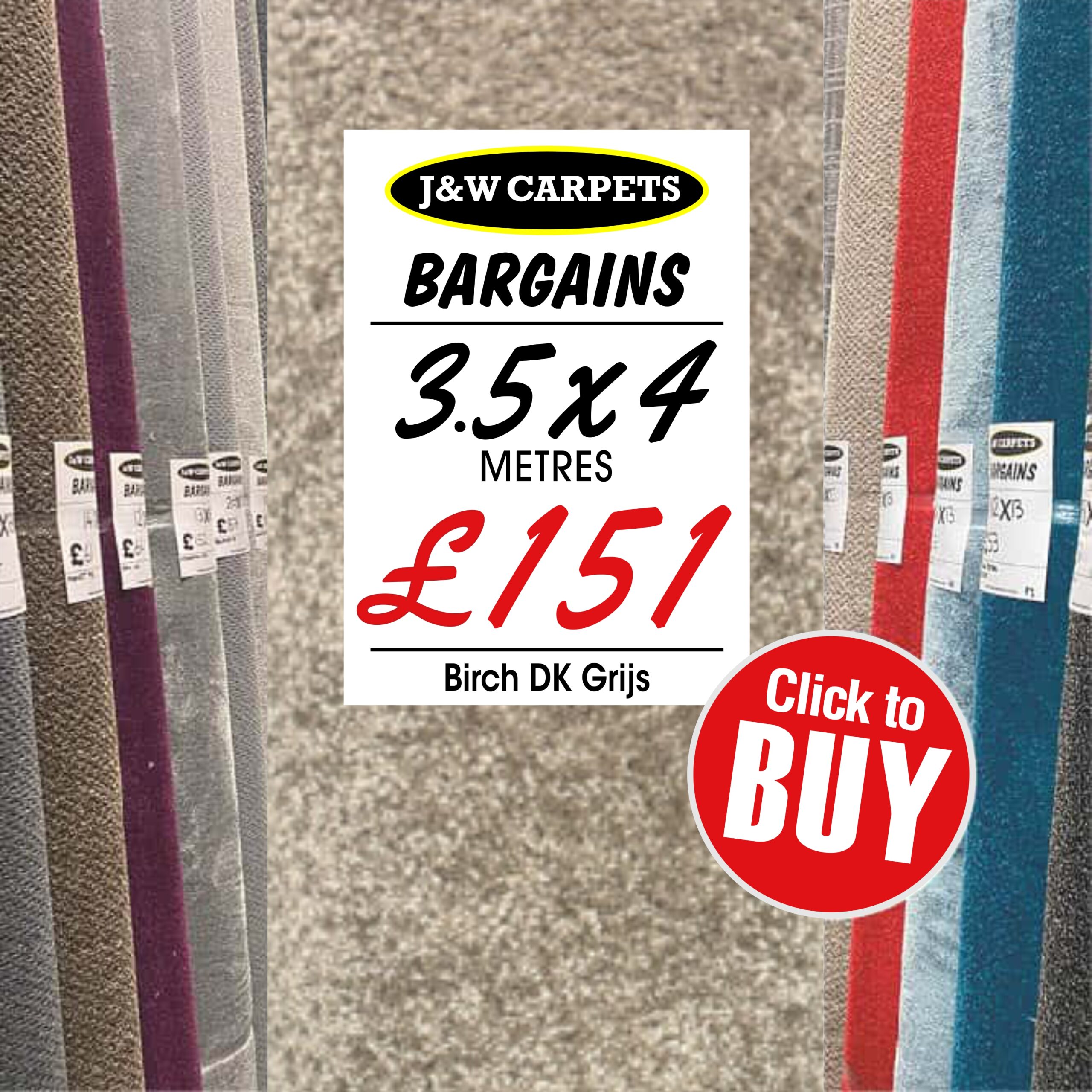 Birch DK Grijs – 3.5x4m – Carpet Roll End