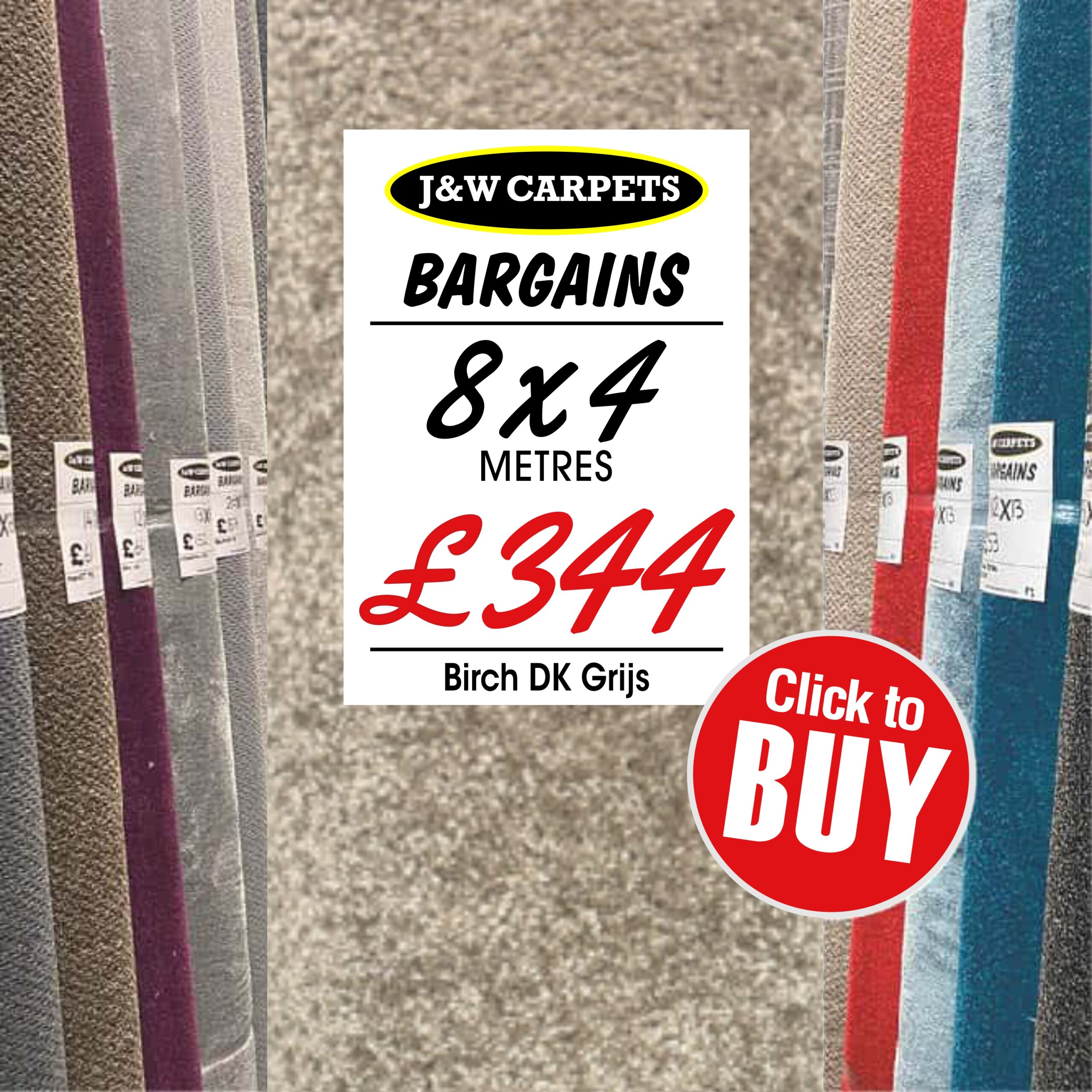 Birch DK Grijs – 8x4m – Carpet Roll End