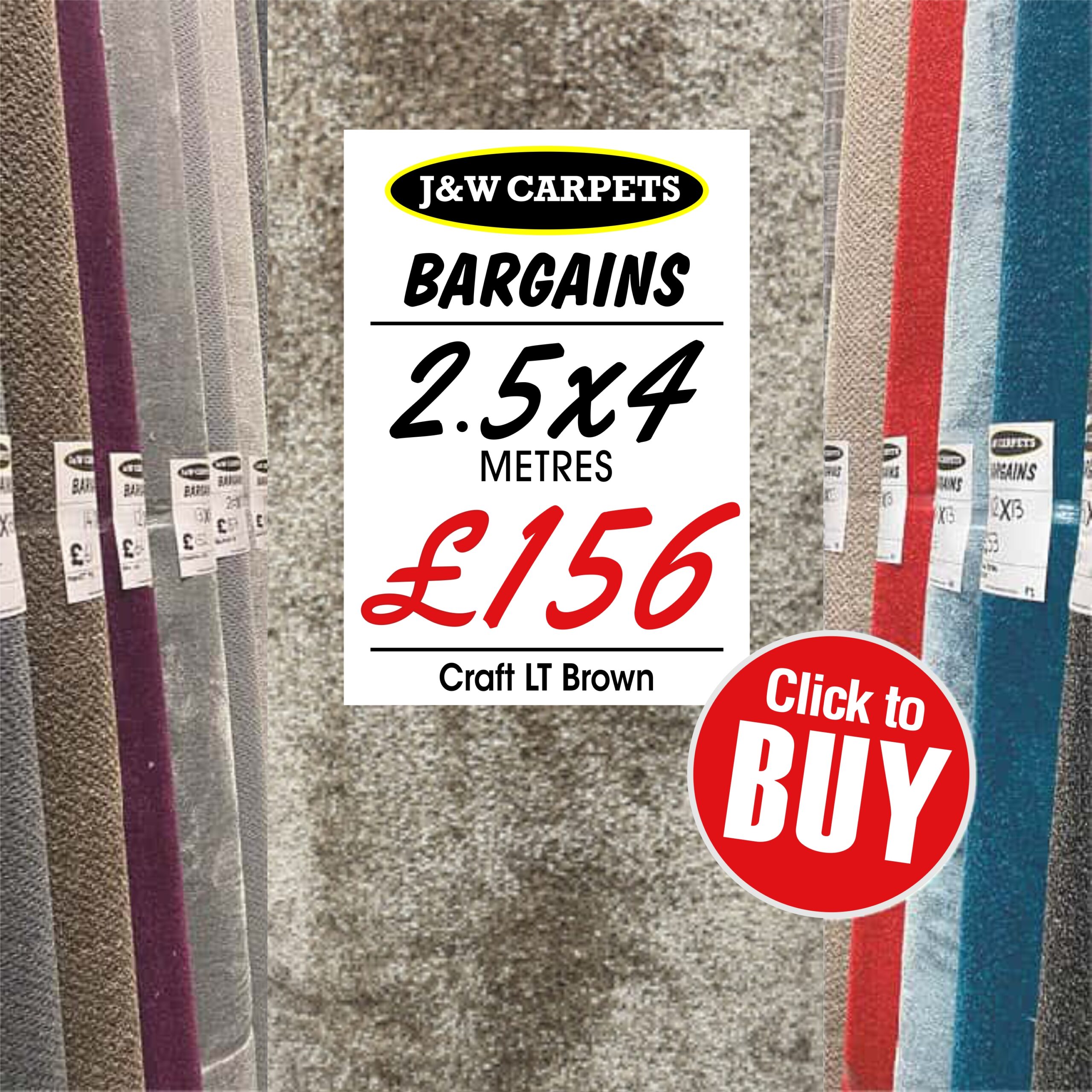 Craft LT Brown – 2.5x4m – Carpet Roll End