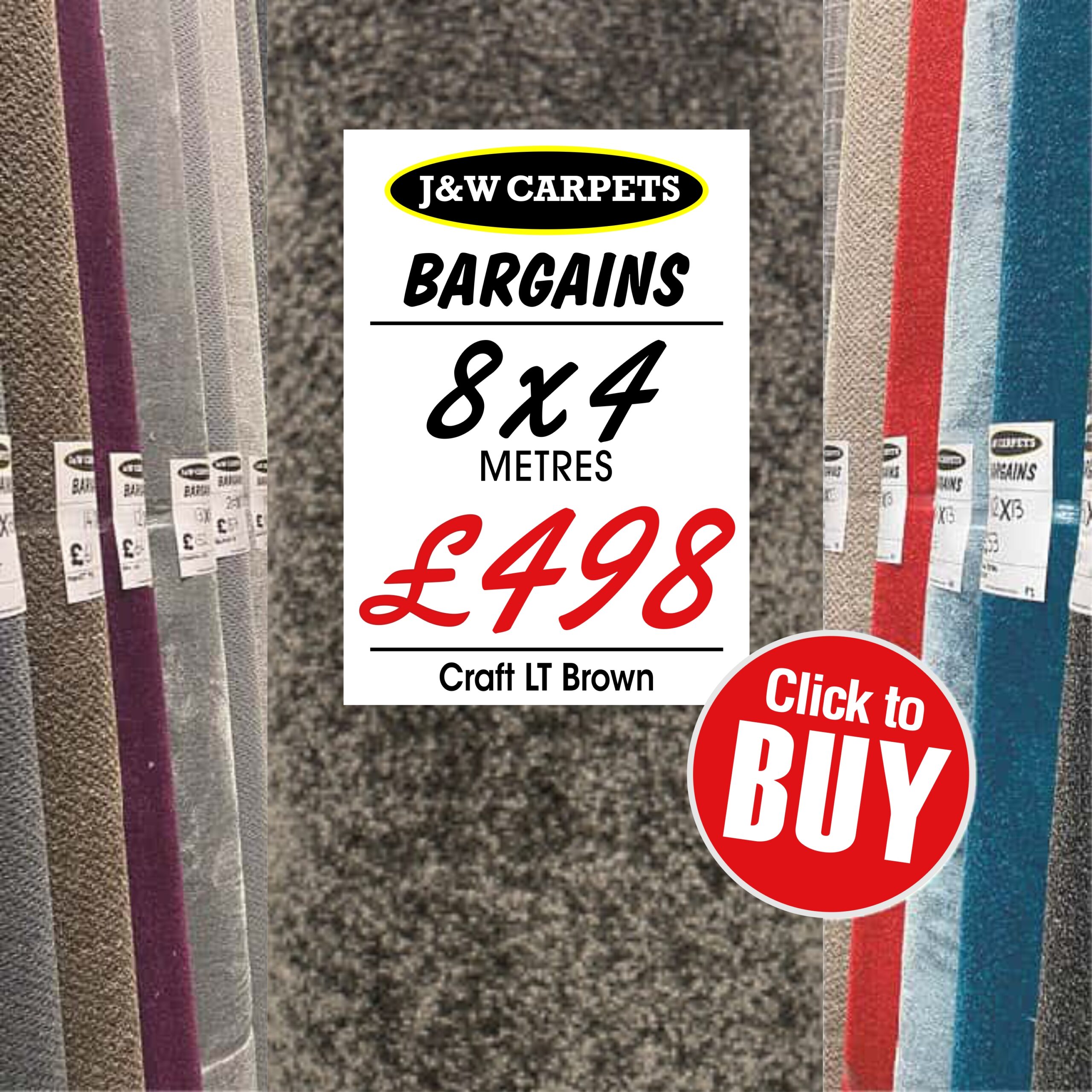 Craft LT Brown – 8x4m – Carpet Roll End