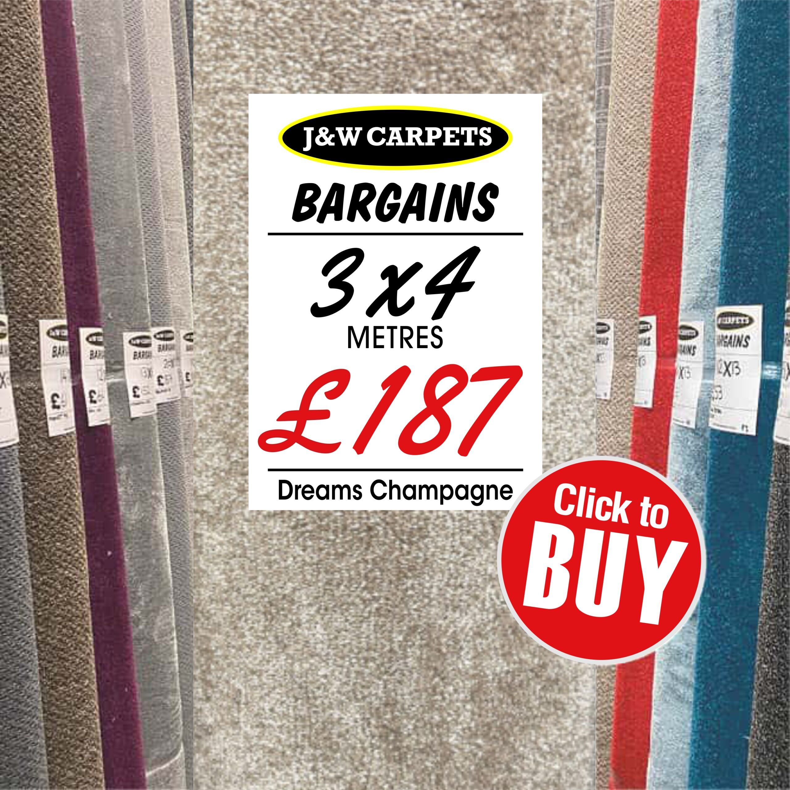 Dreams Champagne – 3x4m – Carpet Roll End