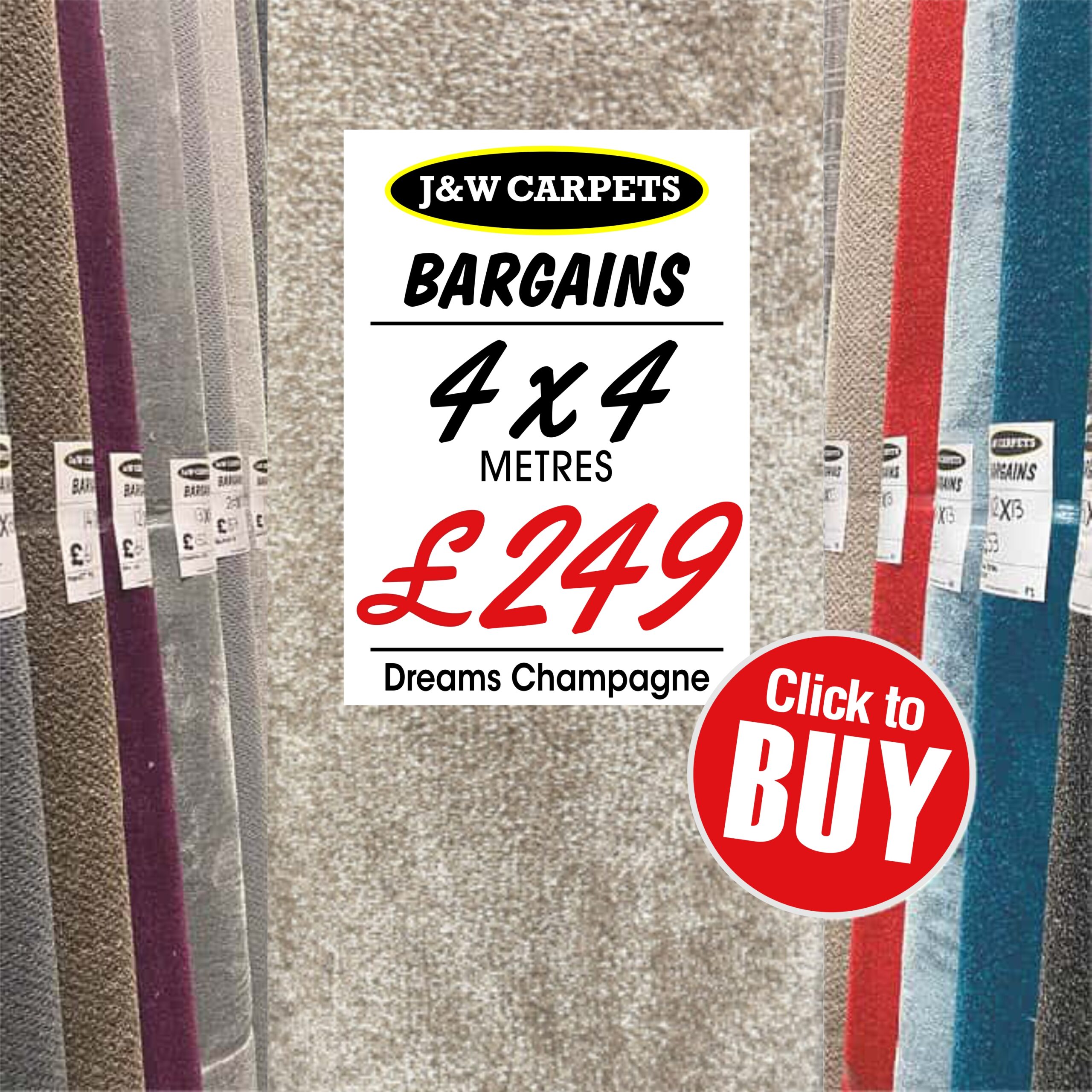 Dreams Champagne – 4x4m – Carpet Roll End
