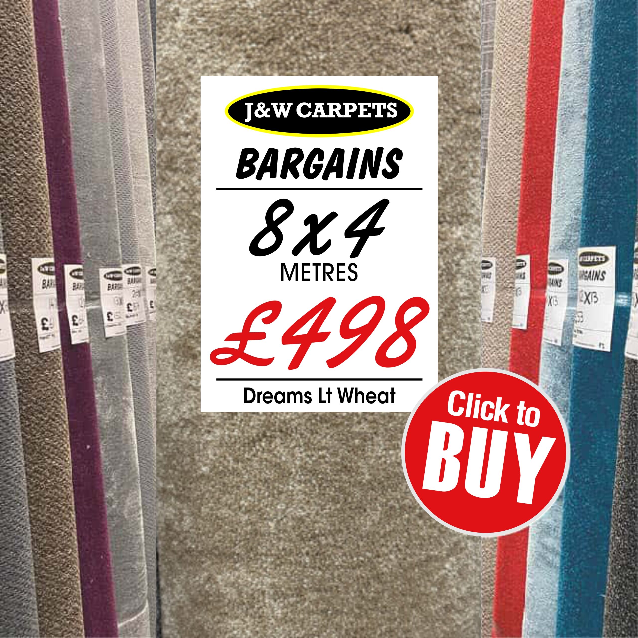 Dreams Lt Wheat – 8x4m – Carpet Roll End