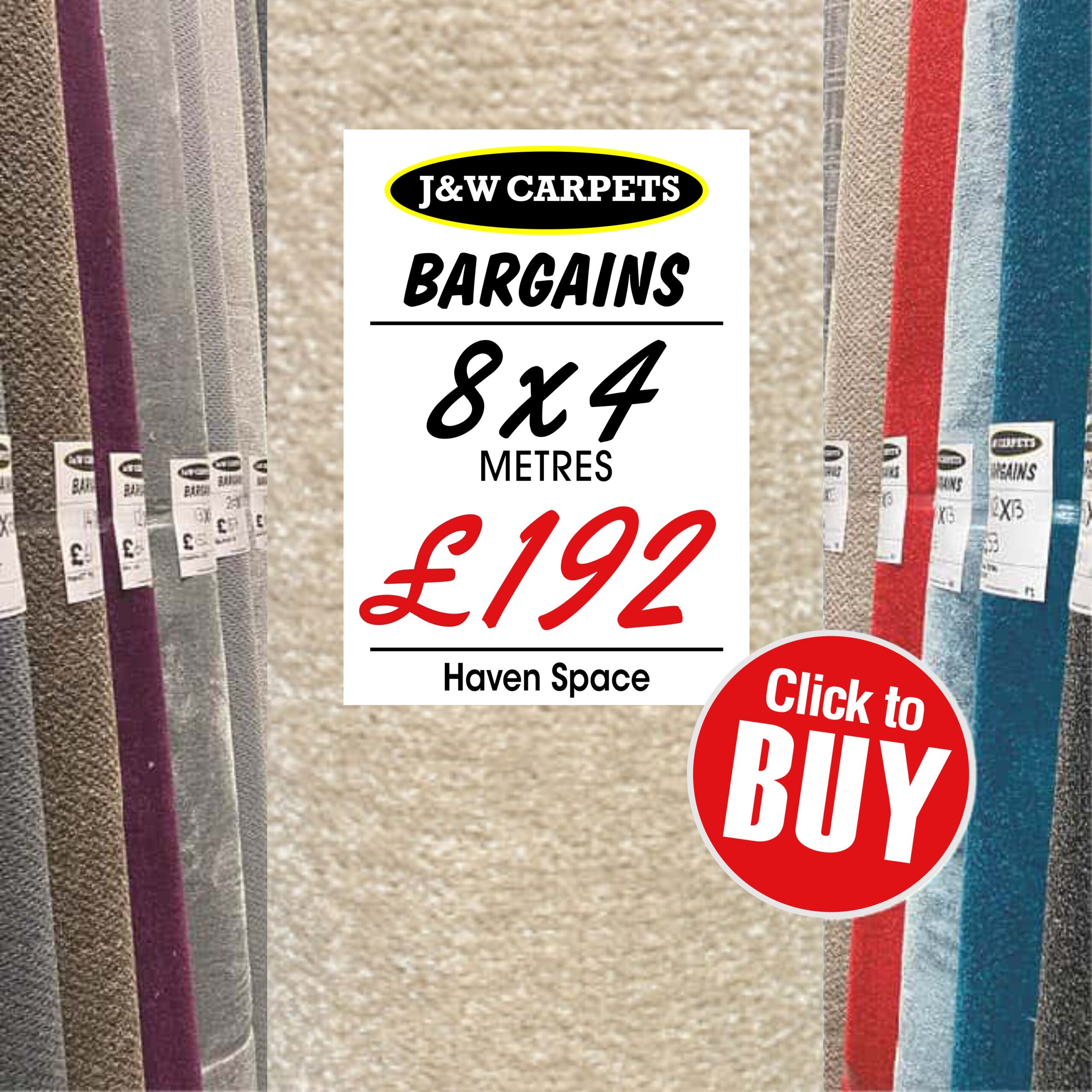 Haven Space – 8x4m – Carpet Roll End