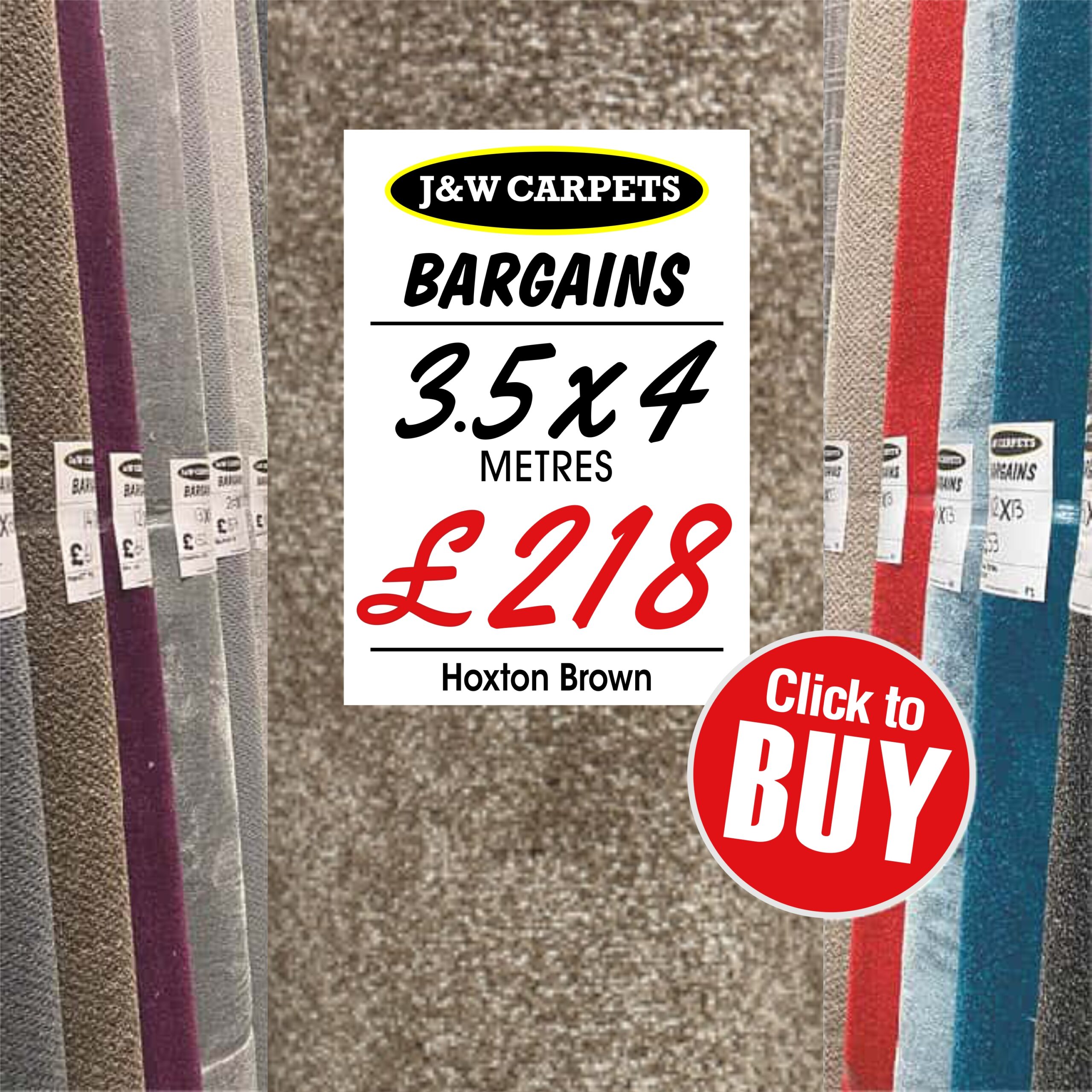 Hoxton Brown – 3.5x4m – Carpet Roll End