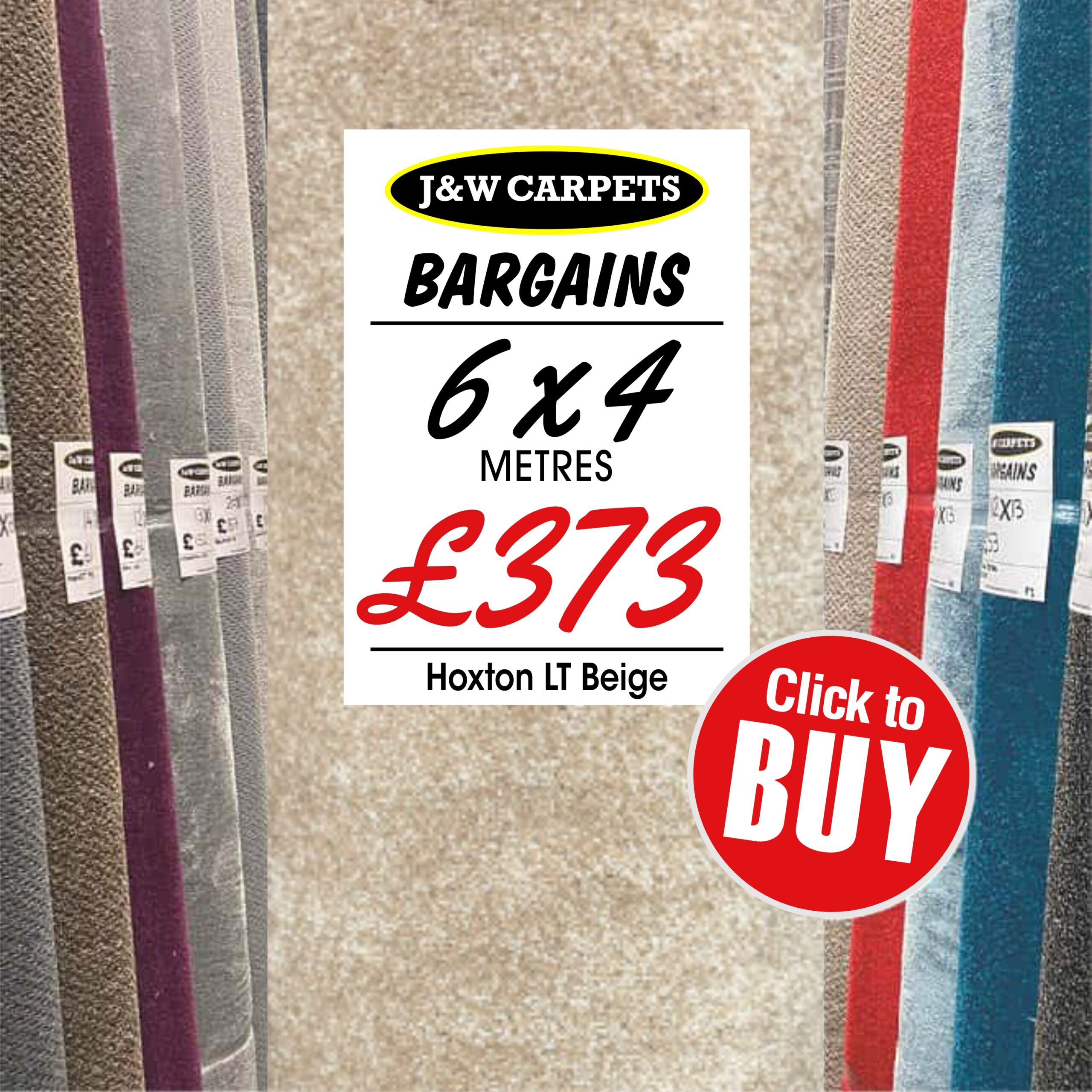 Hoxton LT Beige – 6x4m – Carpet Roll End