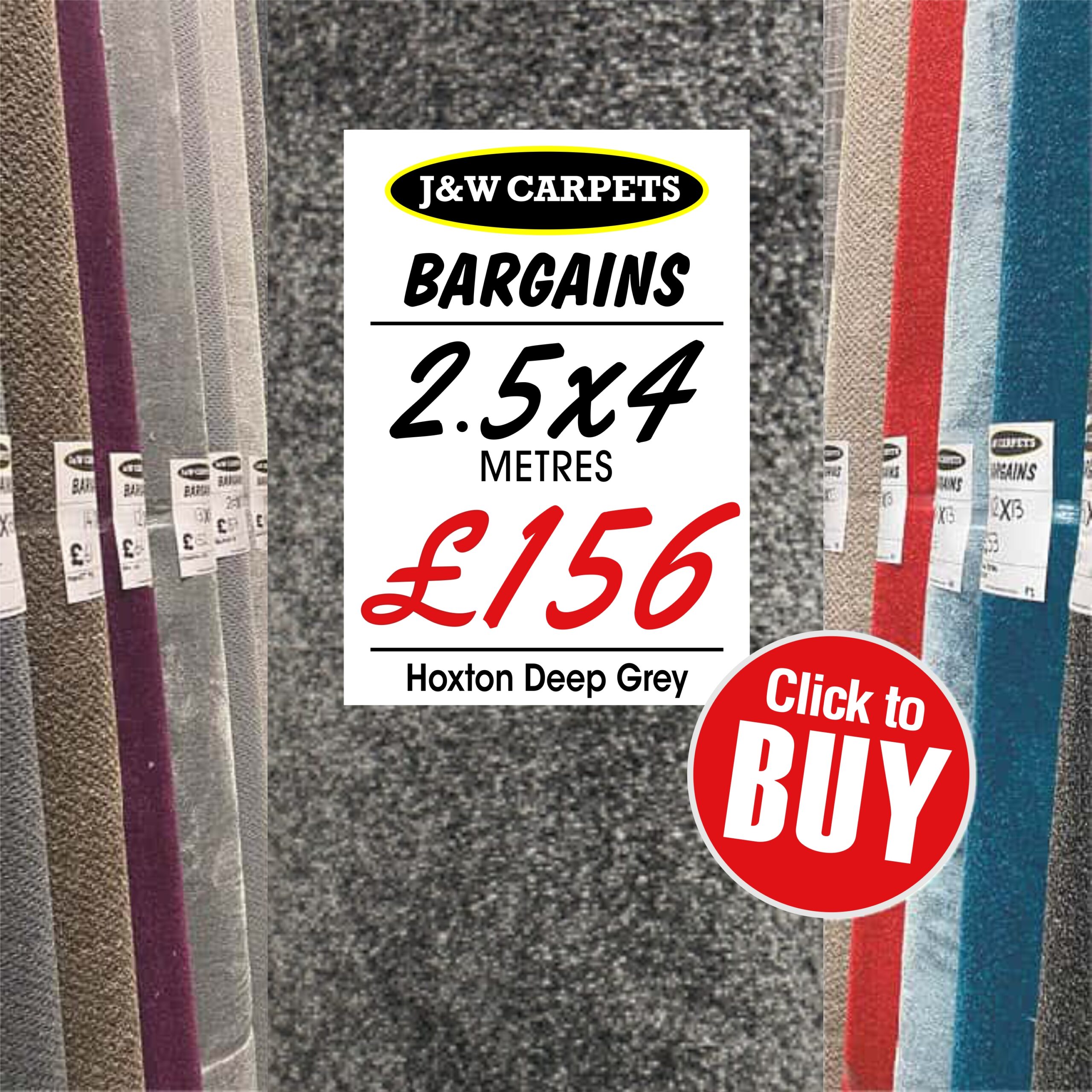 Hoxton Deep Grey – 2.5x4m – Carpet Roll End