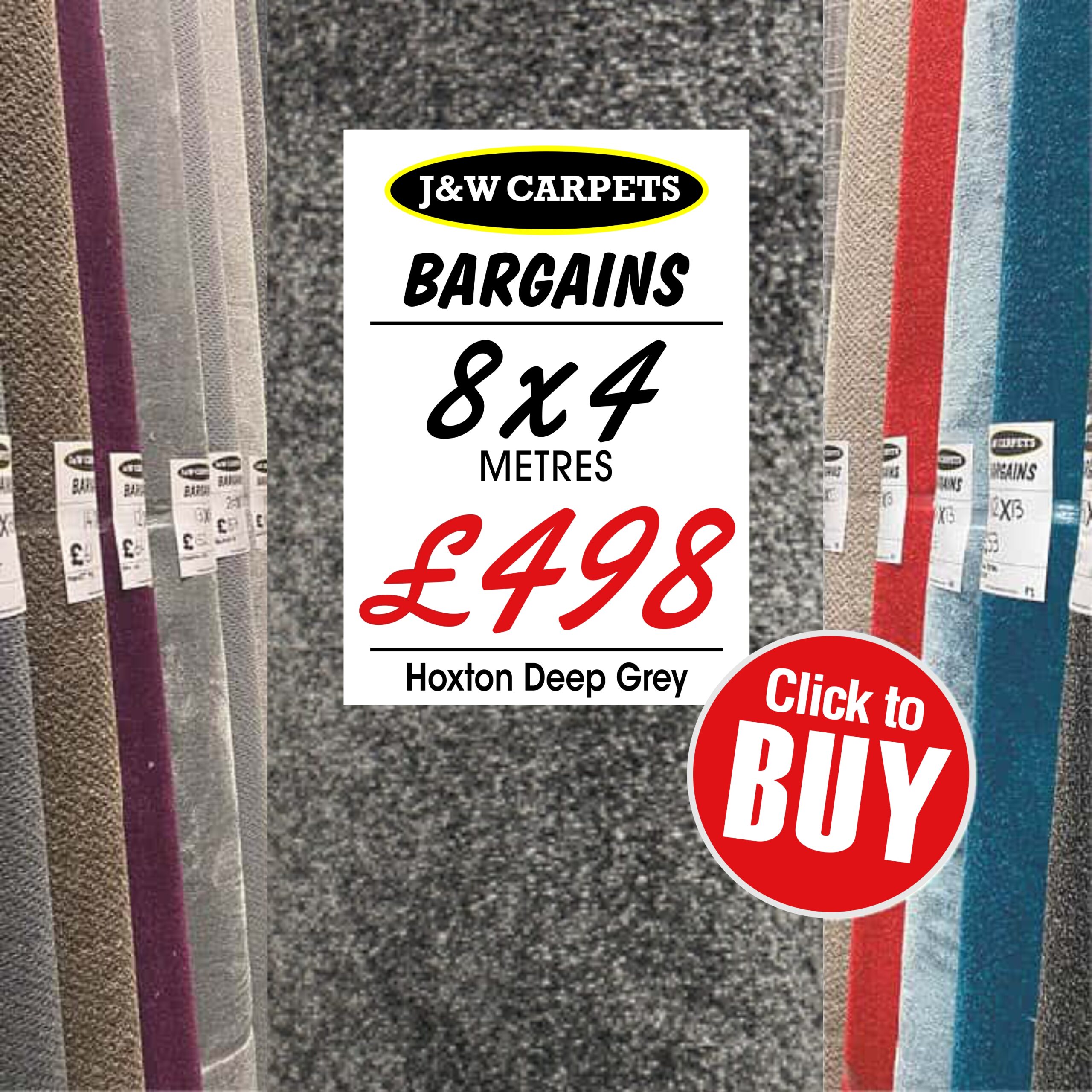 Hoxton Deep Grey – 8x4m – Carpet Roll End
