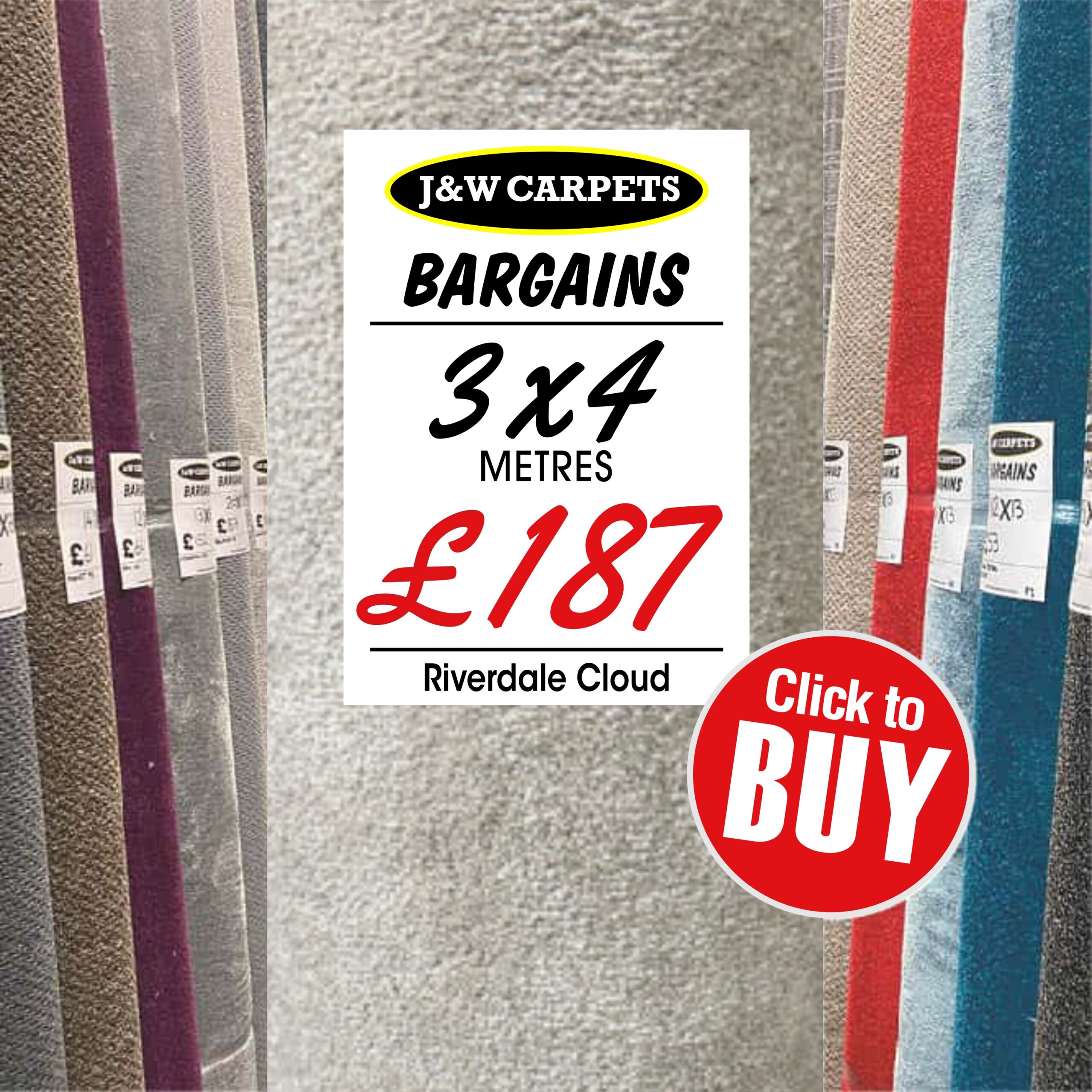 Riverdale Cloud – 3x4m – Carpet Roll End