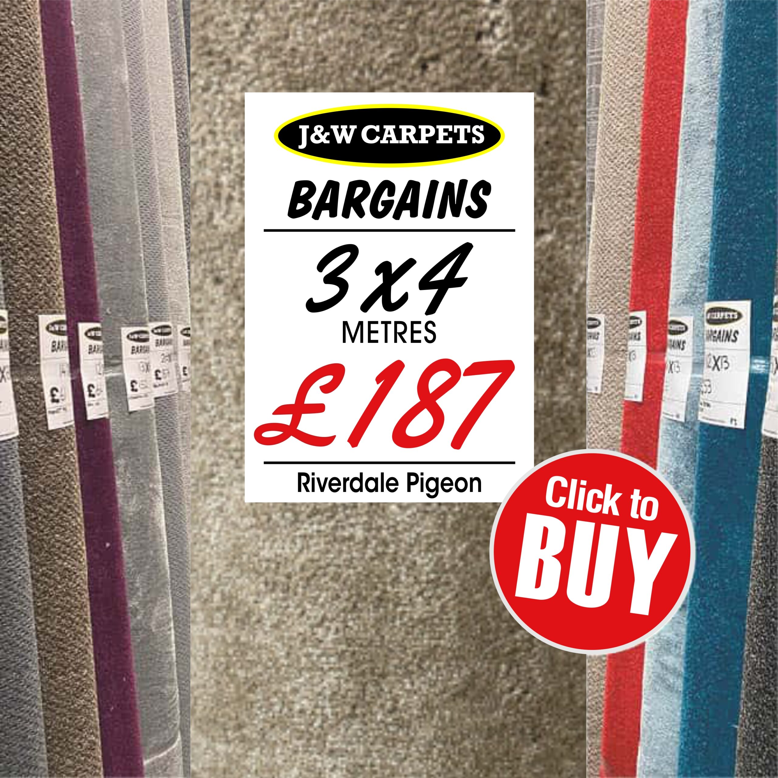 Riverdale Pigeon – 3x4m – Carpet Roll End