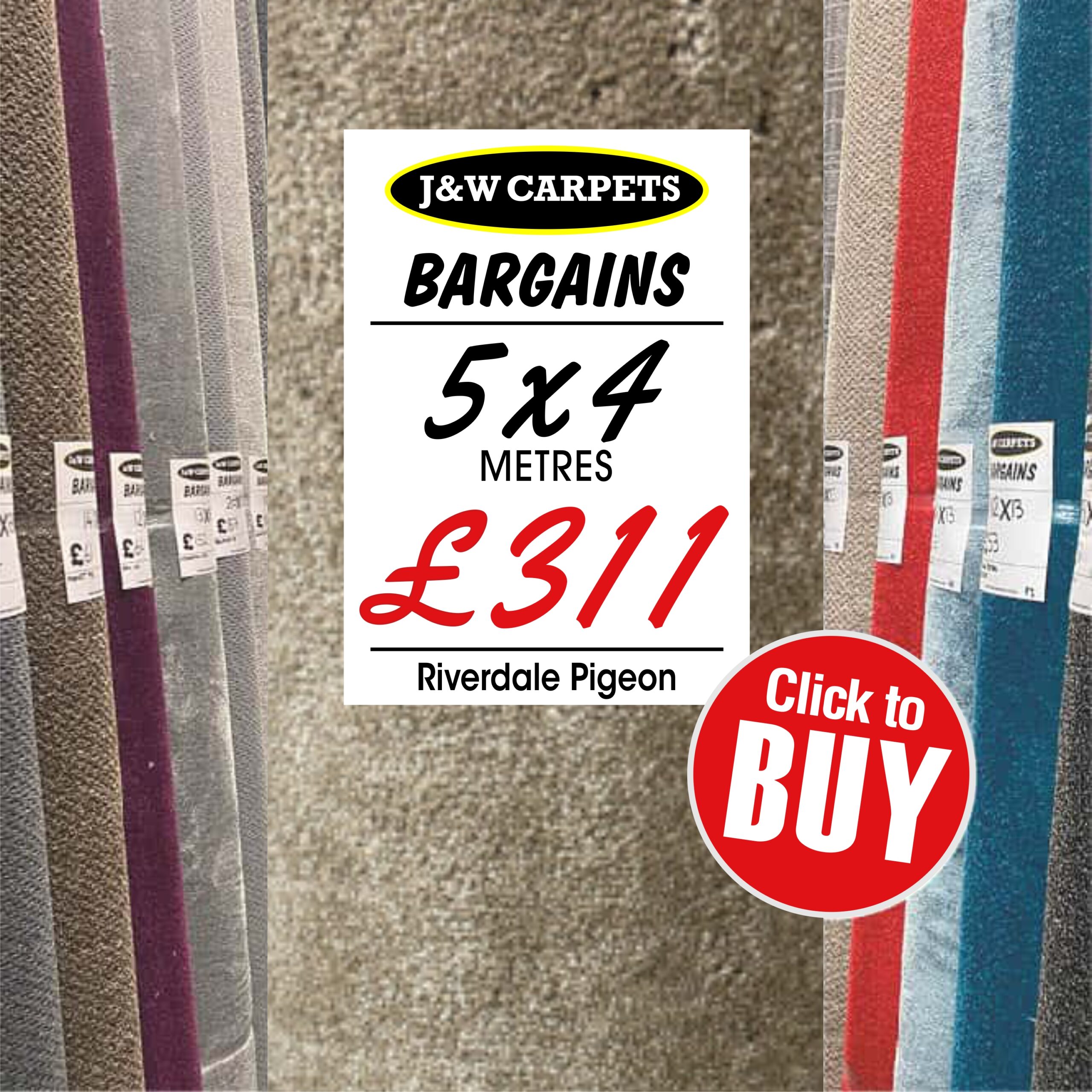 Riverdale Pigeon – 5x4m – Carpet Roll End