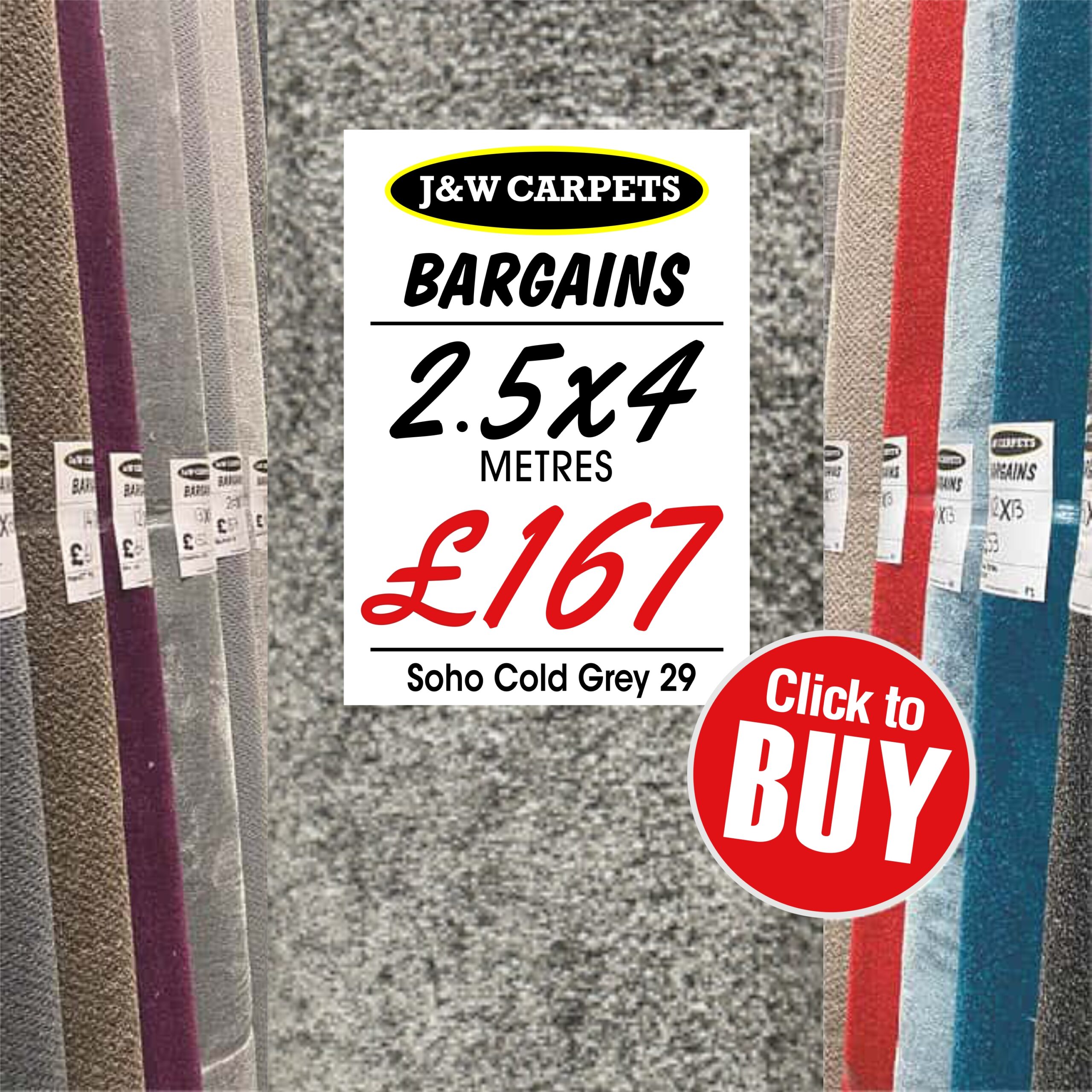 Soho Cold Grey 29 – 2.5x4m – Carpet Roll End