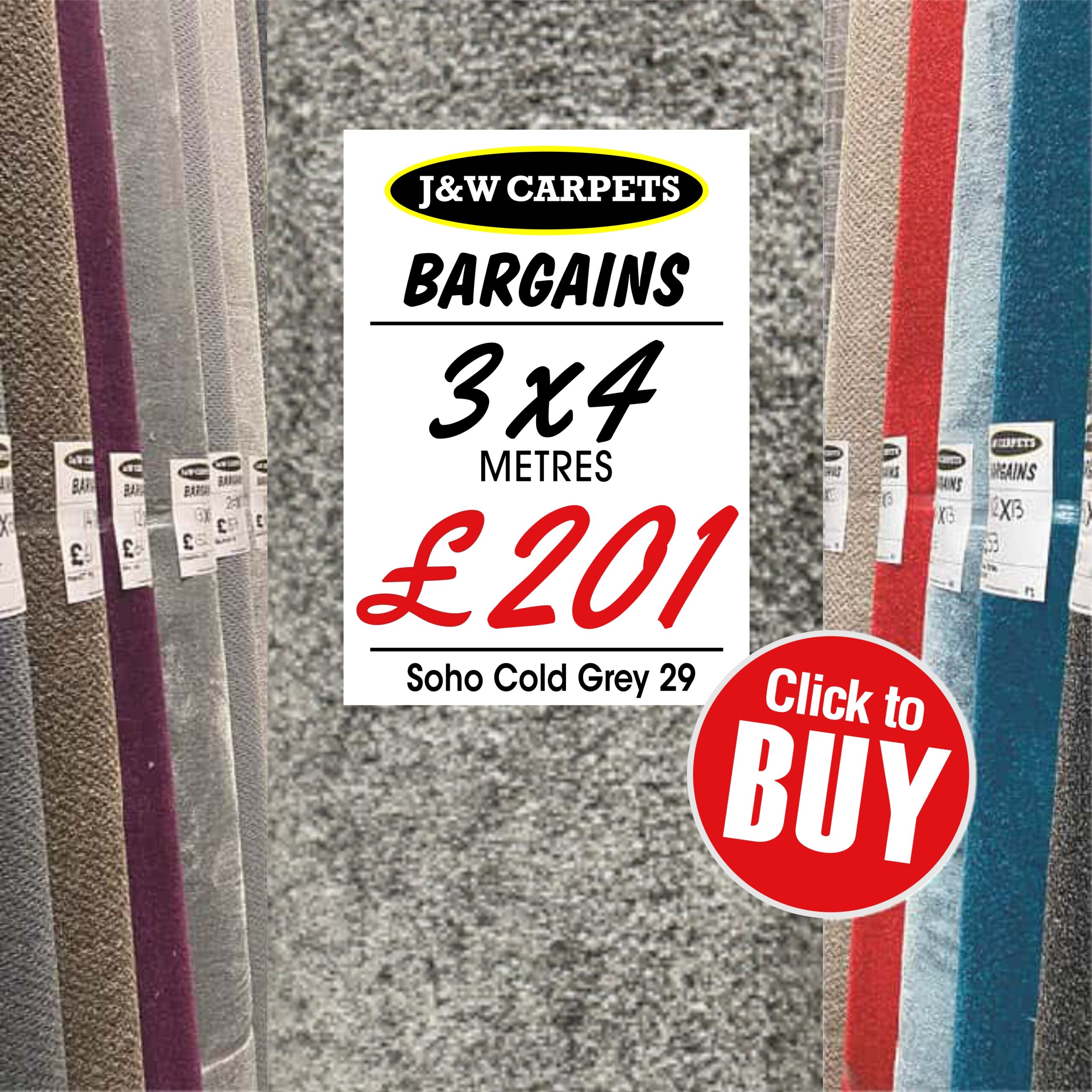 Soho Cold Grey 29 – 3x4m – Carpet Roll End