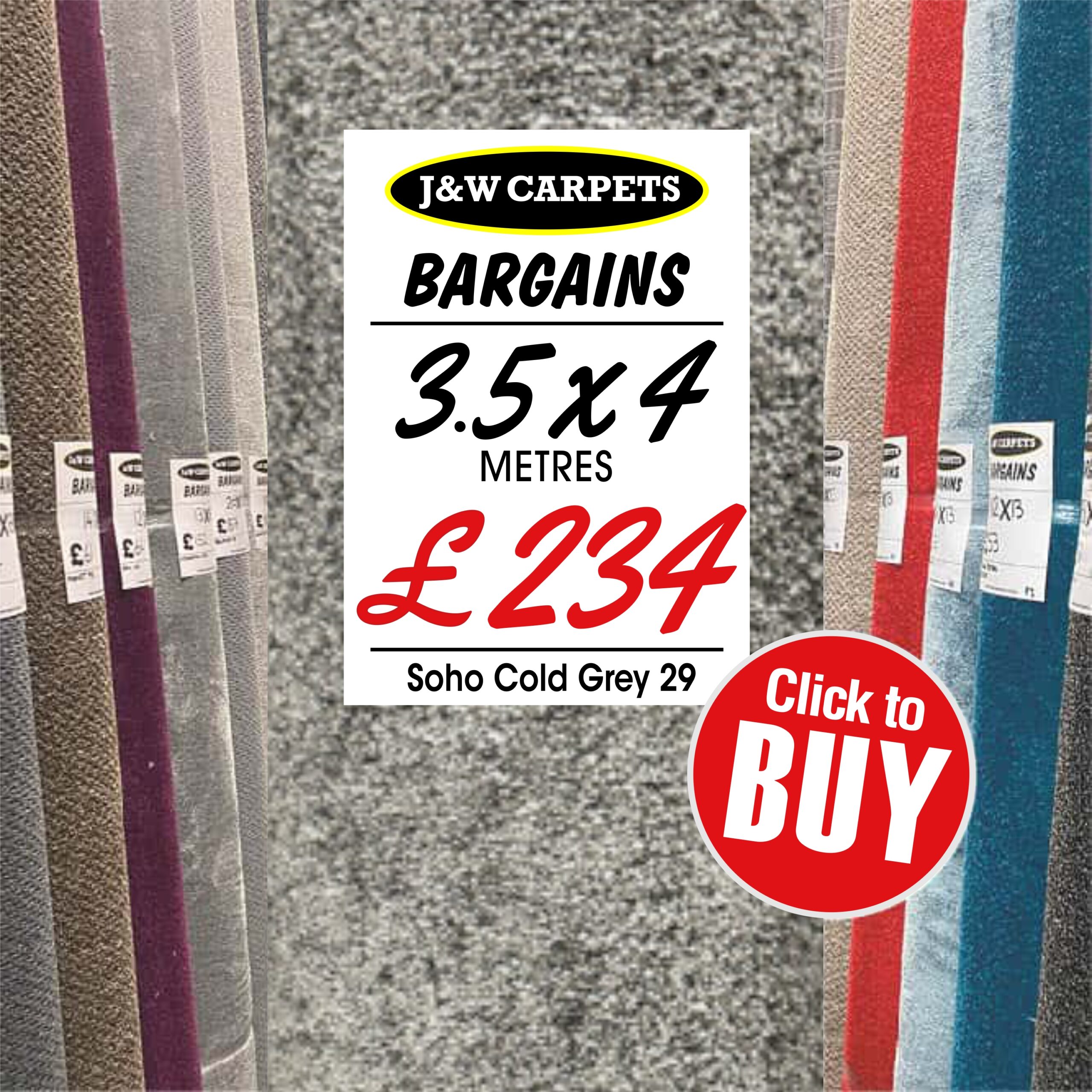 Soho Cold Grey 29 – 3.5x4m – Carpet Roll End
