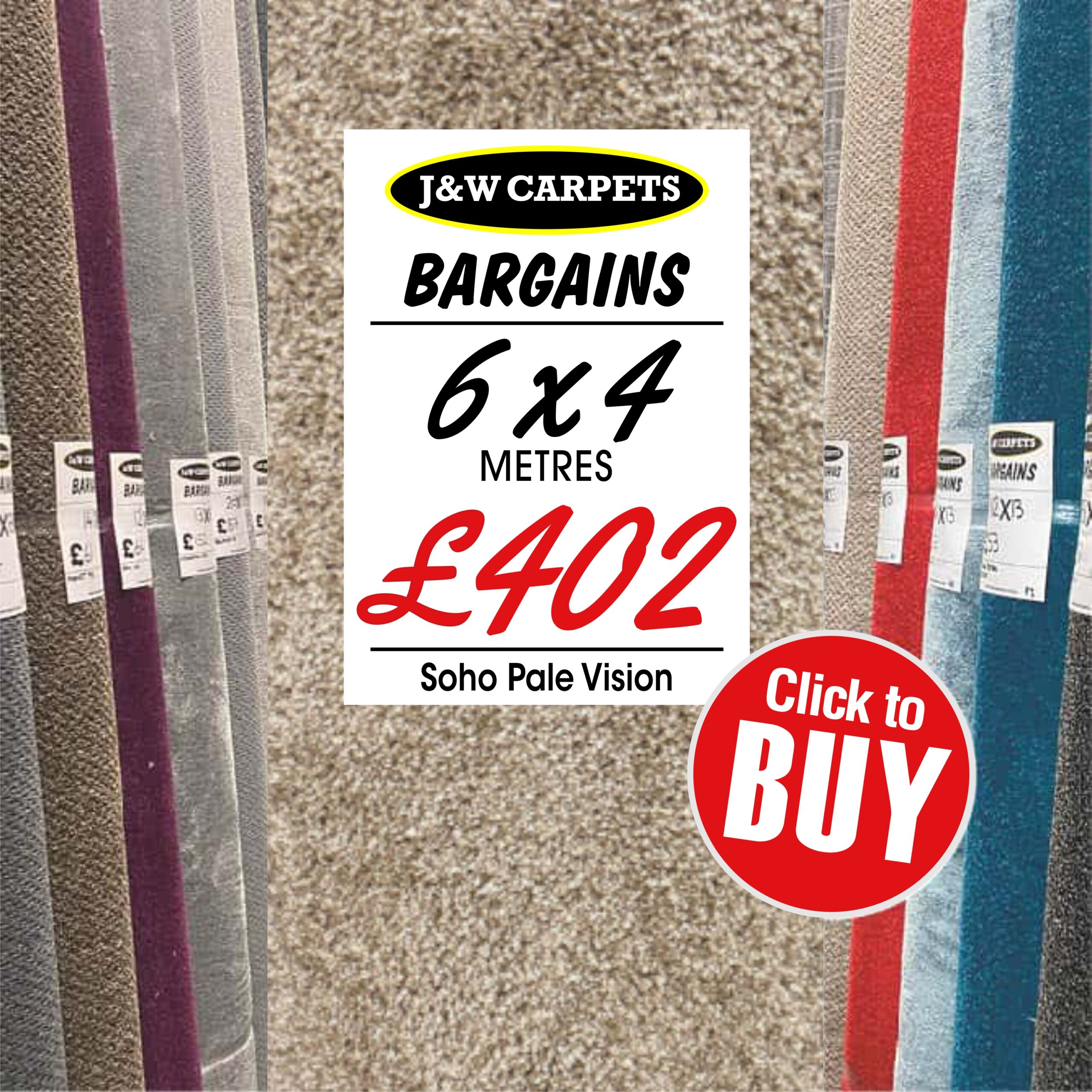Soho Pale Vision – 6x4m – Carpet Roll End