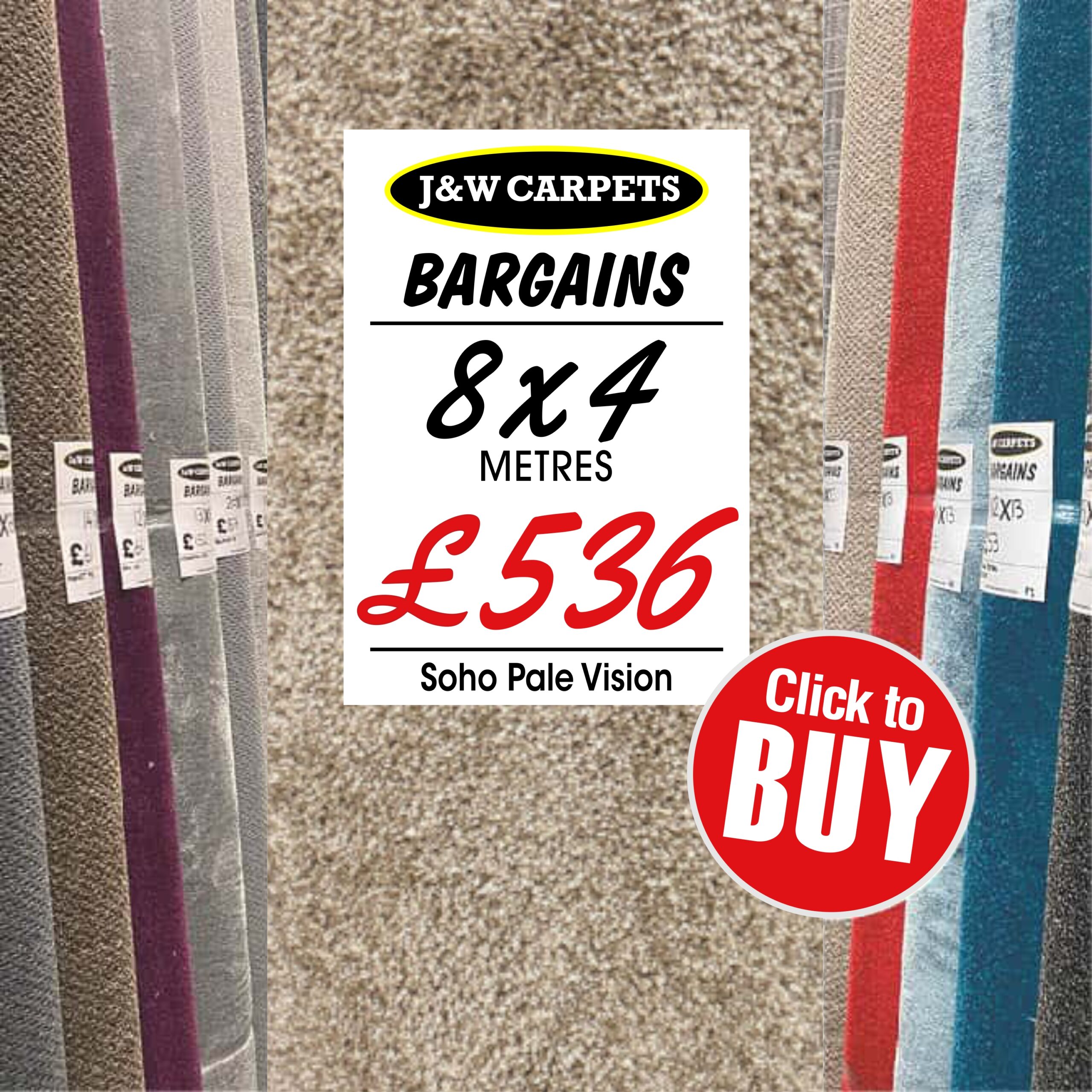 Soho Pale Vision – 8x4m – Carpet Roll End