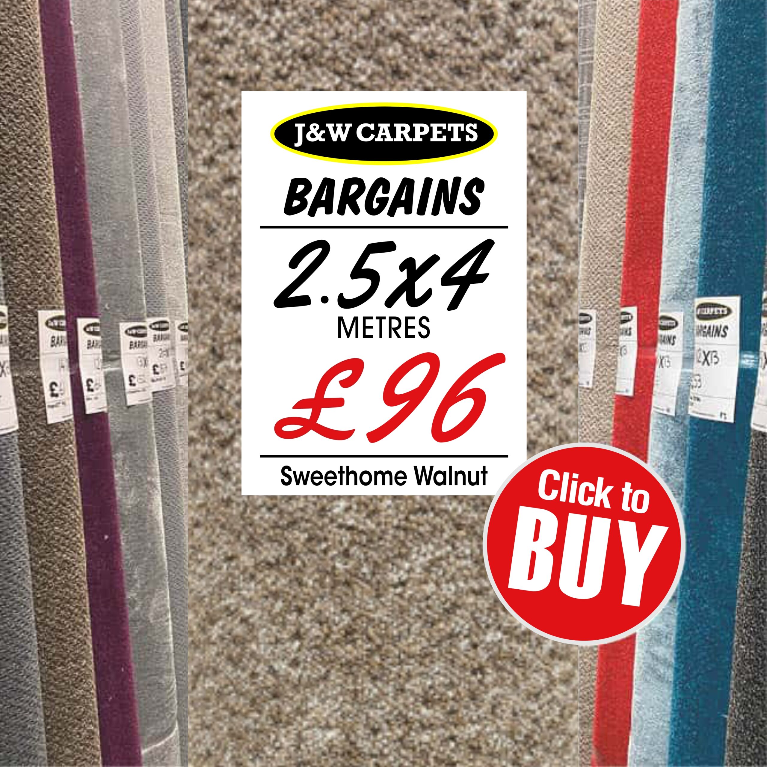 Sweethome Walnut – 2.5x4m – Carpet Roll End