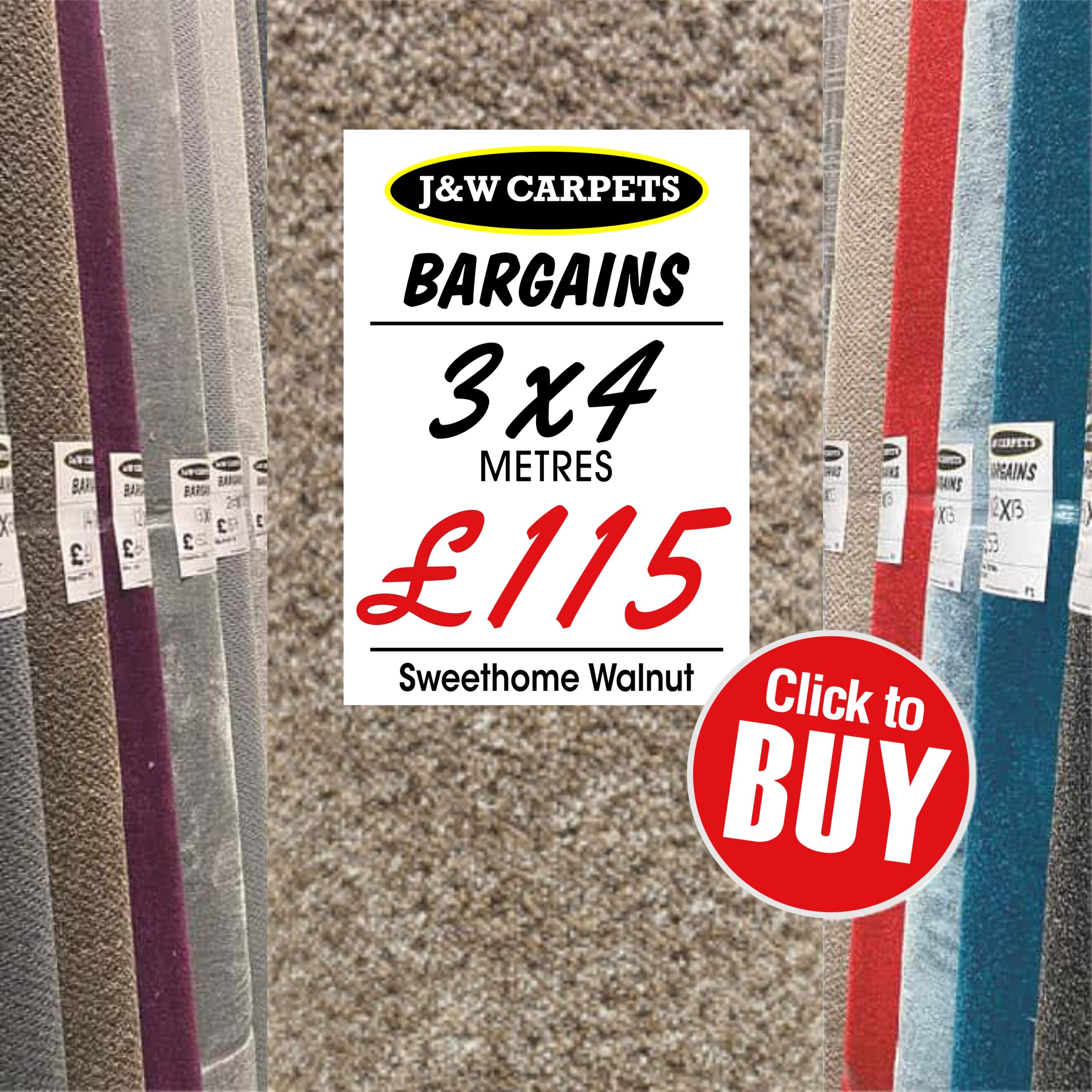 Sweethome Walnut – 3x4m – Carpet Roll End