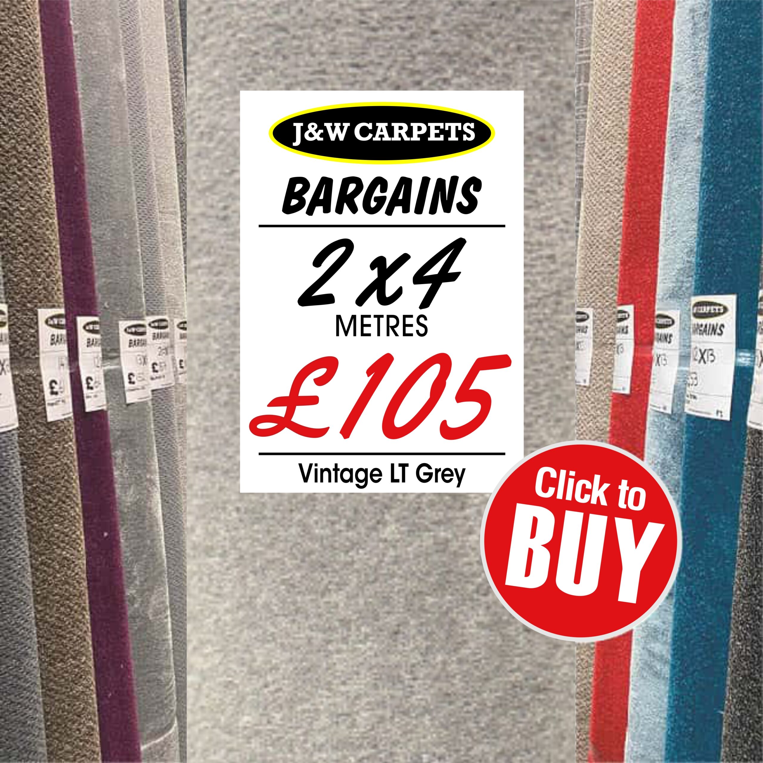 Vintage LT Grey – 2x4m – Carpet Roll End