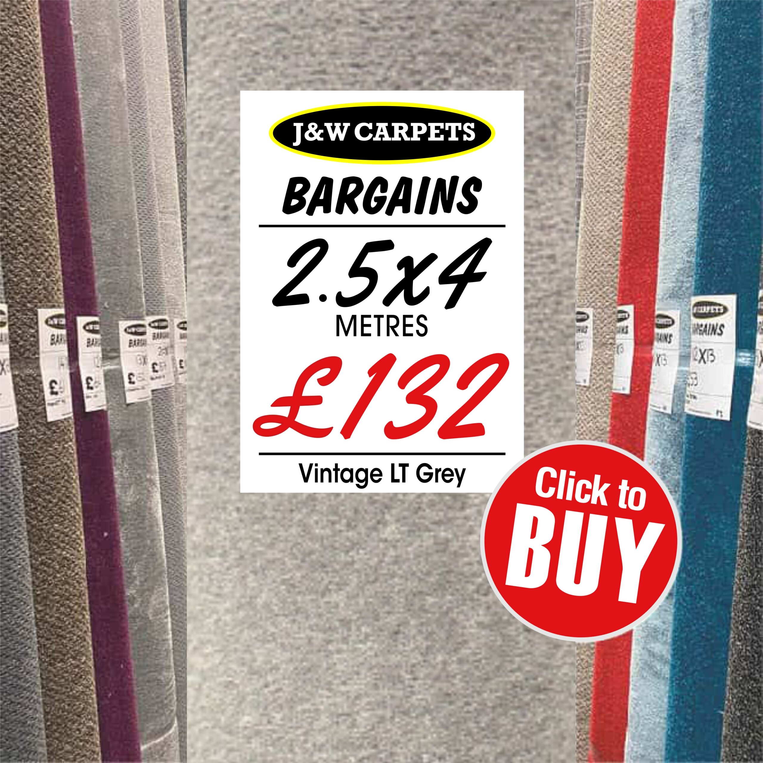 Vintage LT Grey – 2.5x4m – Carpet Roll End