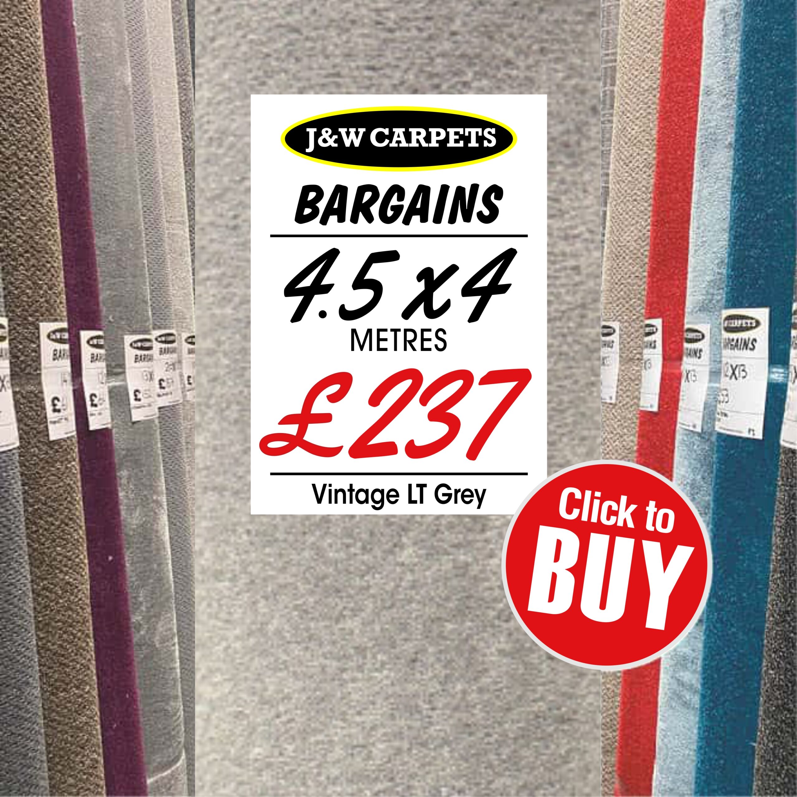 Vintage LT Grey – 4.5x4m – Carpet Roll End