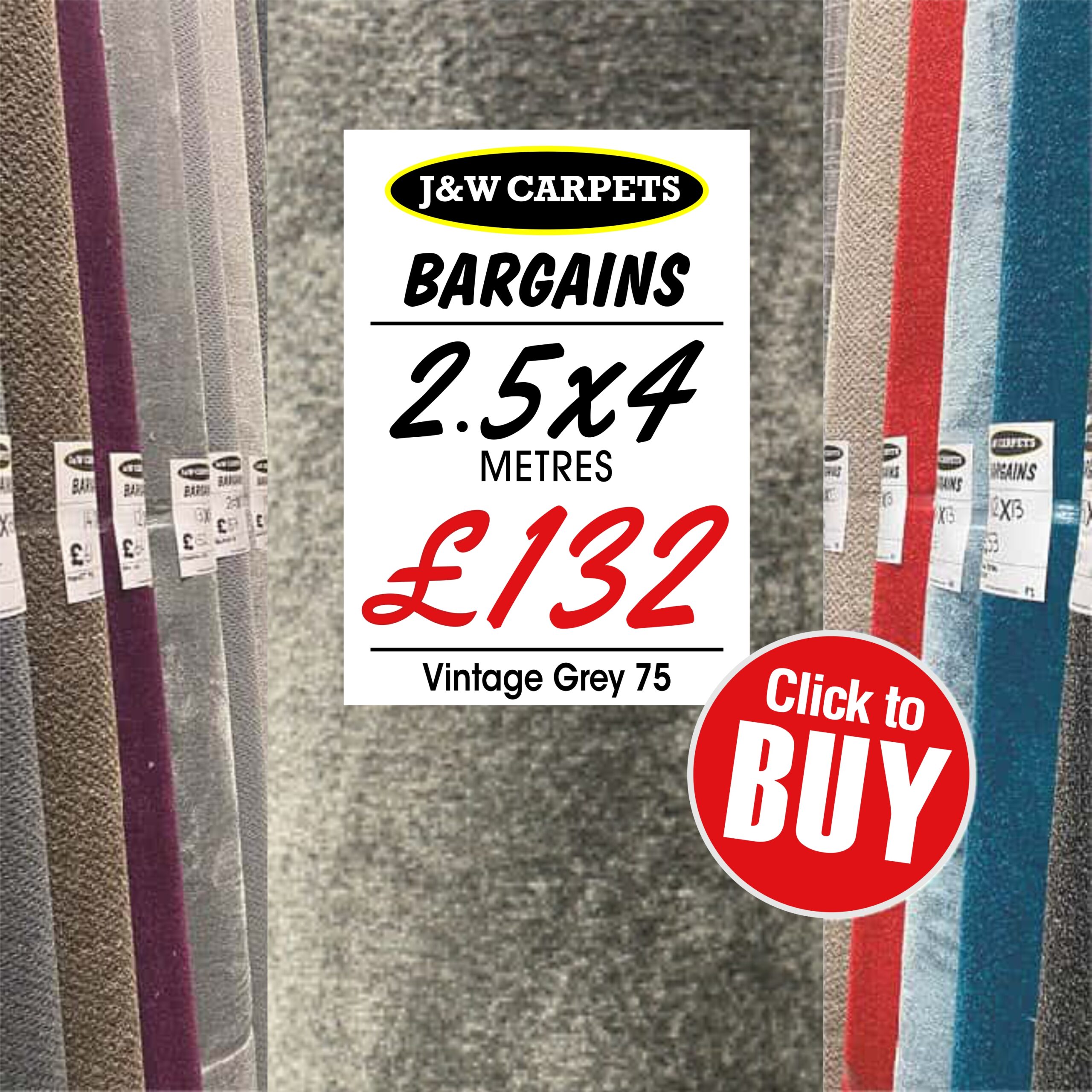 Vintage Grey 75 – 2.5x4m – Carpet Roll End