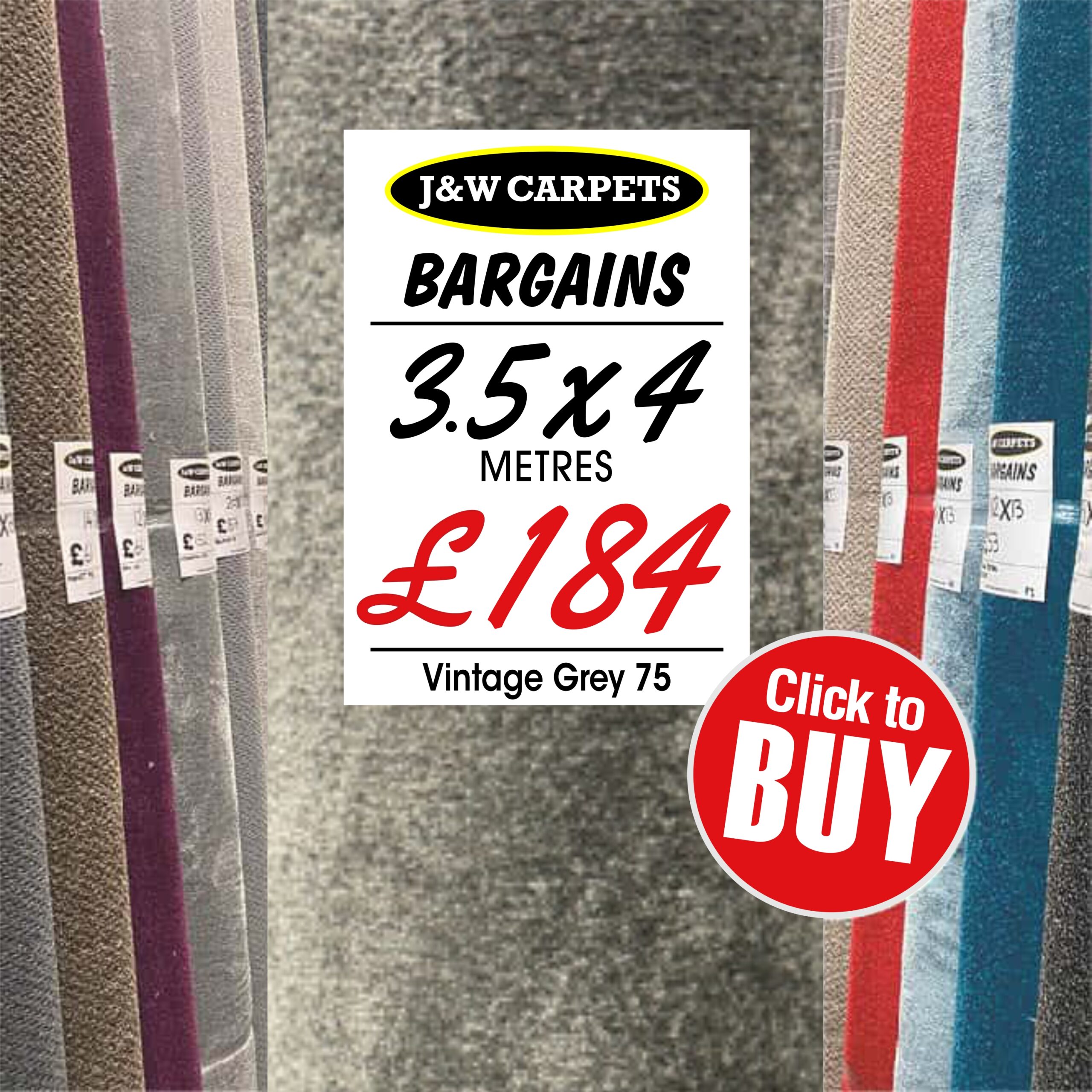 Vintage Grey 75 – 3.5x4m – Carpet Roll End