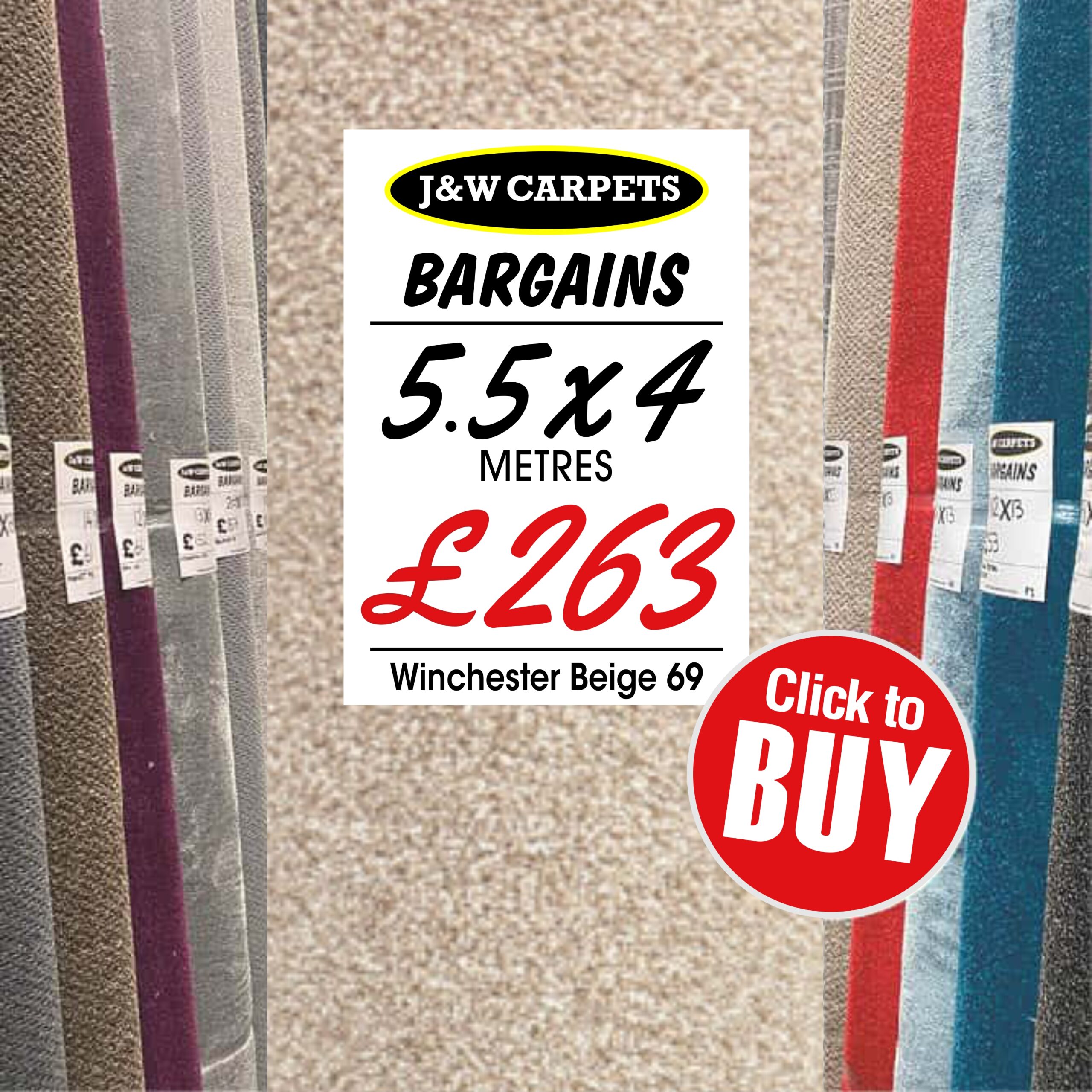 Winchester Beige 69 – 5.5x4m – Carpet Roll End