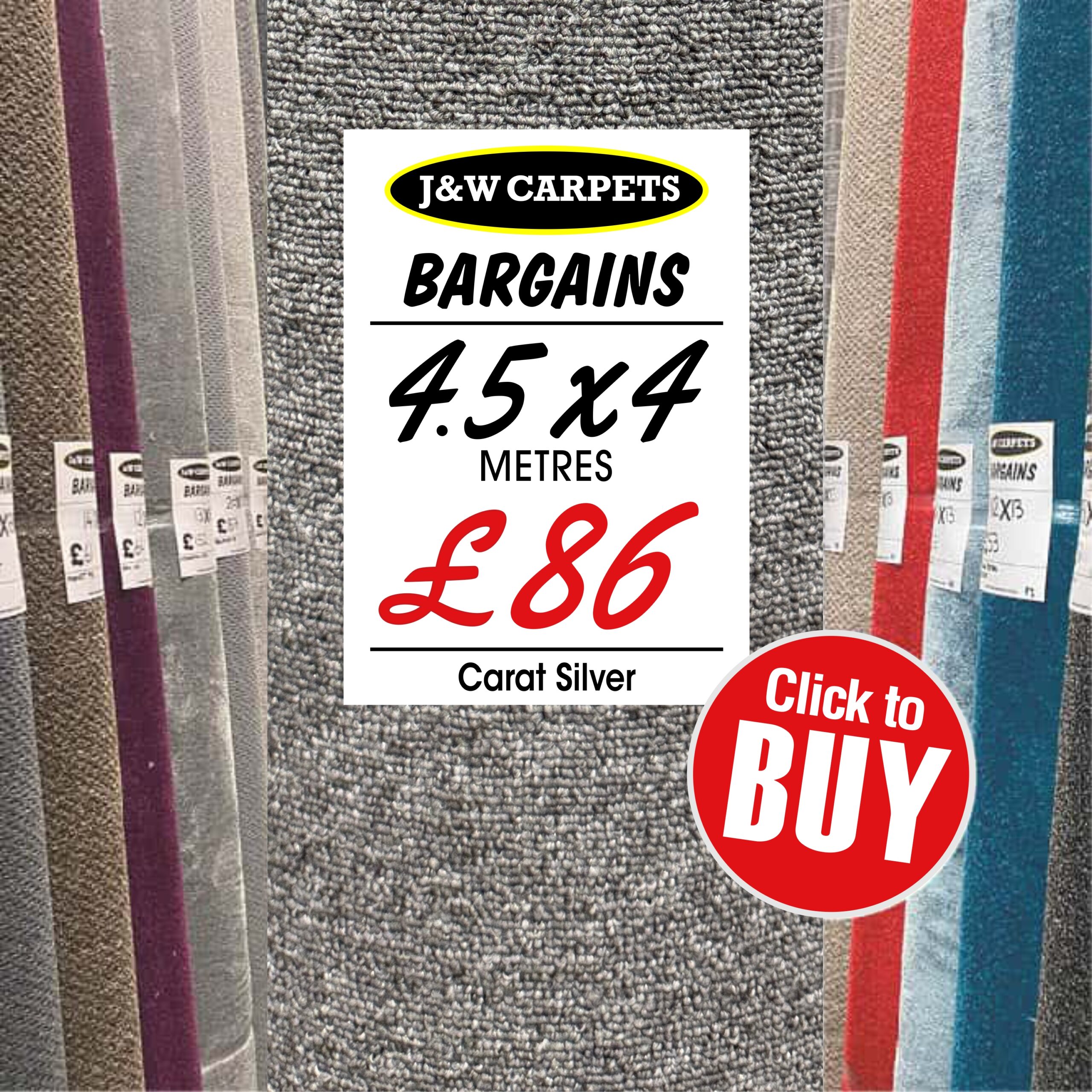 Carat Silver – 4.5x4m – Carpet Roll End