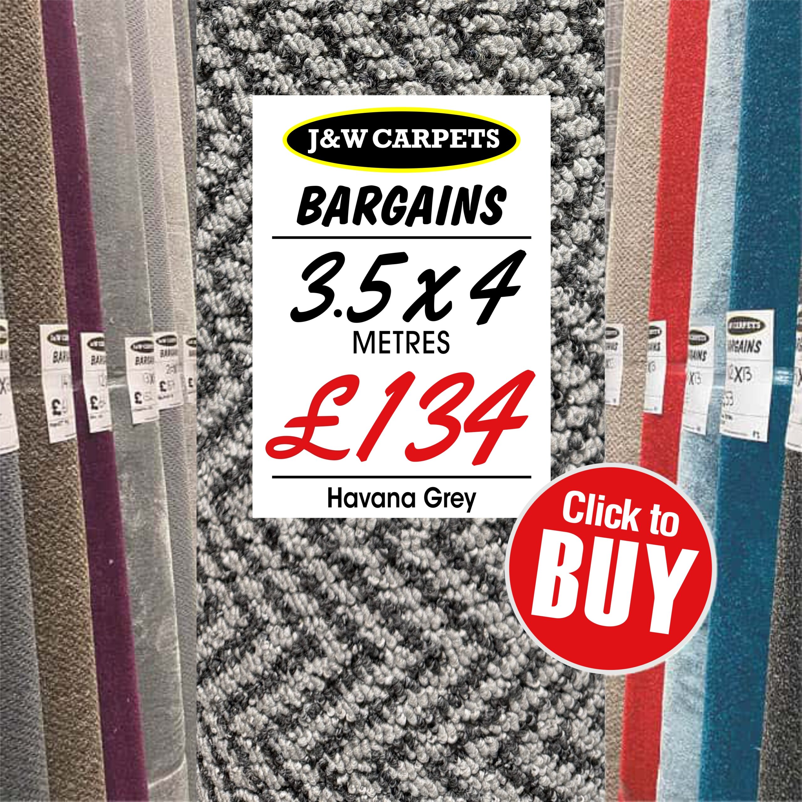 Havana Grey – 3.5x4m – Carpet Roll End